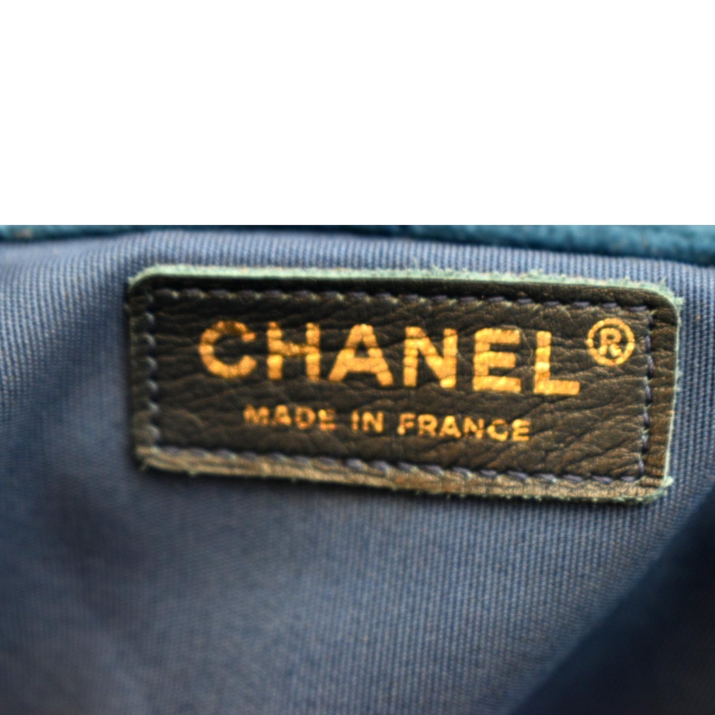 CHANEL Airlines CC XXL Flap Quilted Velvet Shoulder Bag Blue