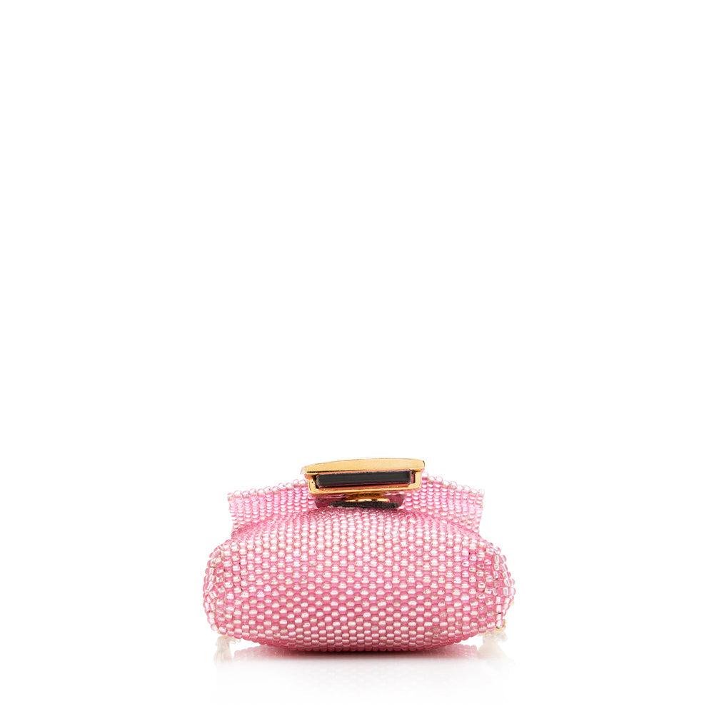 Fendi Beaded Mini Pico Baguette Charm Bag (SHF-17173)