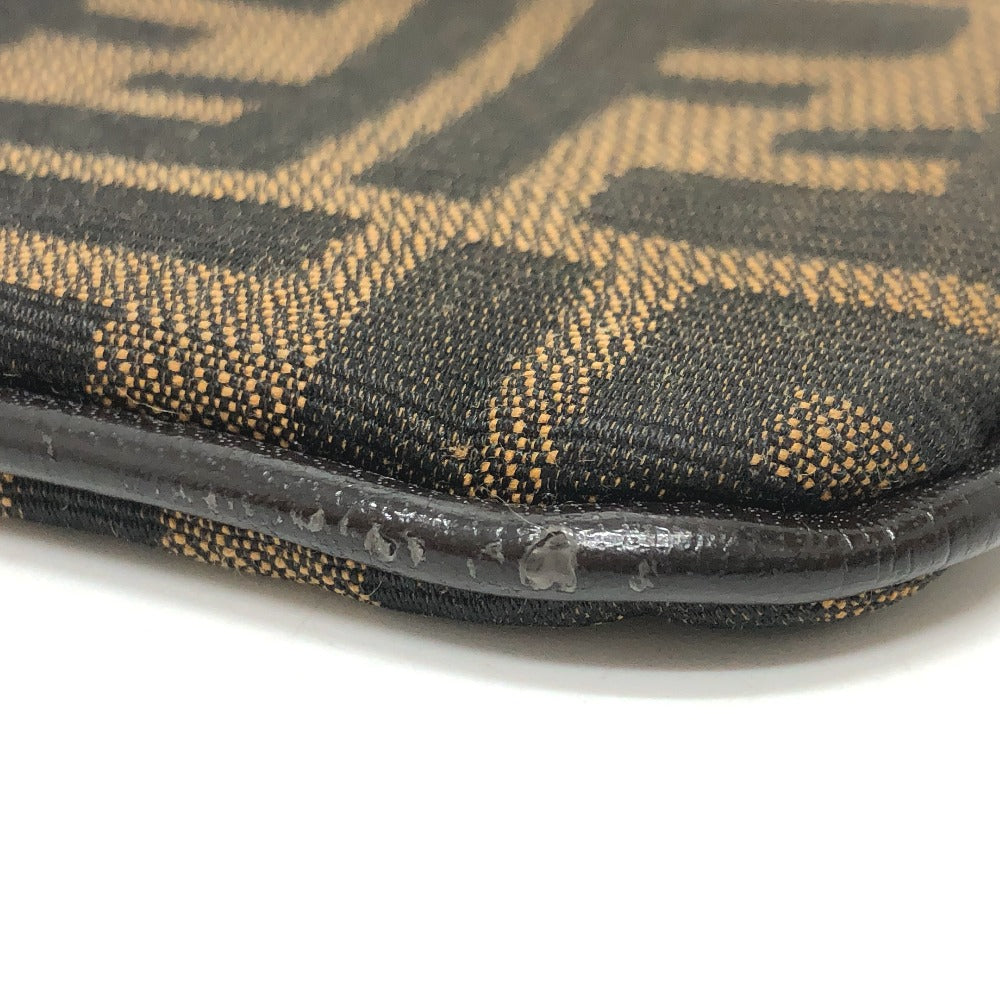 FENDI Coin case canvas Brown Zucca Women