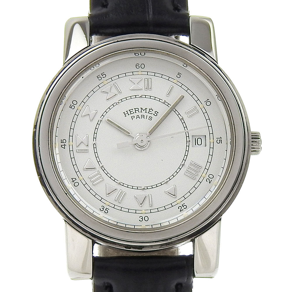 HERMES Watches Quartz Stainless Steel , Embossed Leather white Carrick White dial