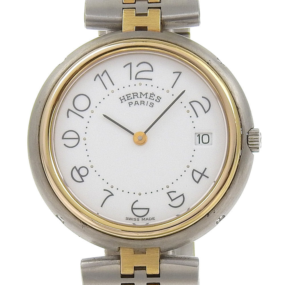 HERMES Watches Quartz Stainless Steel , Plated Gold Silver combination Profile date White dial