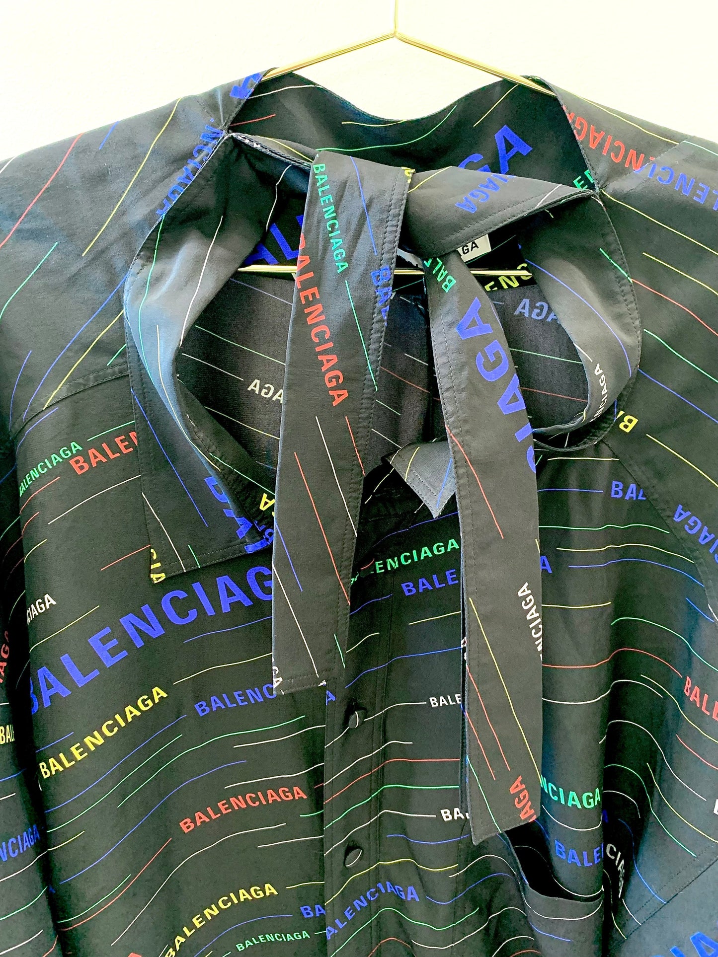 BALENCIAGA 'BLACK SCARF' LOGO PRINTED BLO