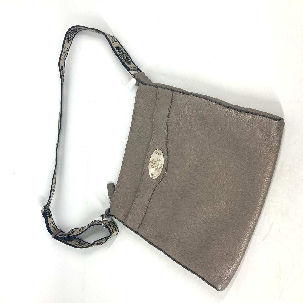 FENDI Shoulder Bag leather Beige type Celeria Women