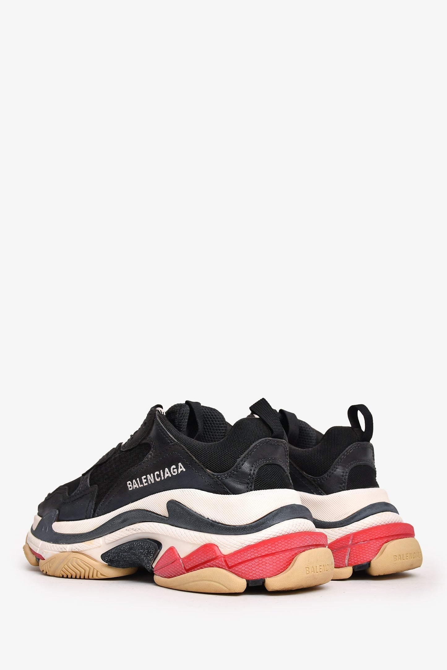 Balenciaga Black/White/Pink Triple S Sneakers Size 35