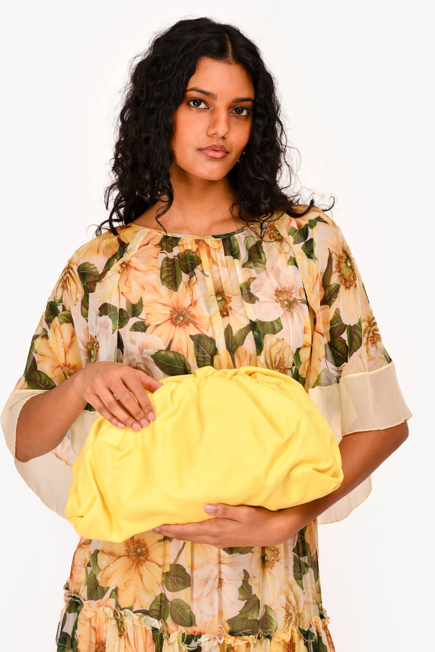 Bottega Veneta Yellow Leather Large Classic Pouch