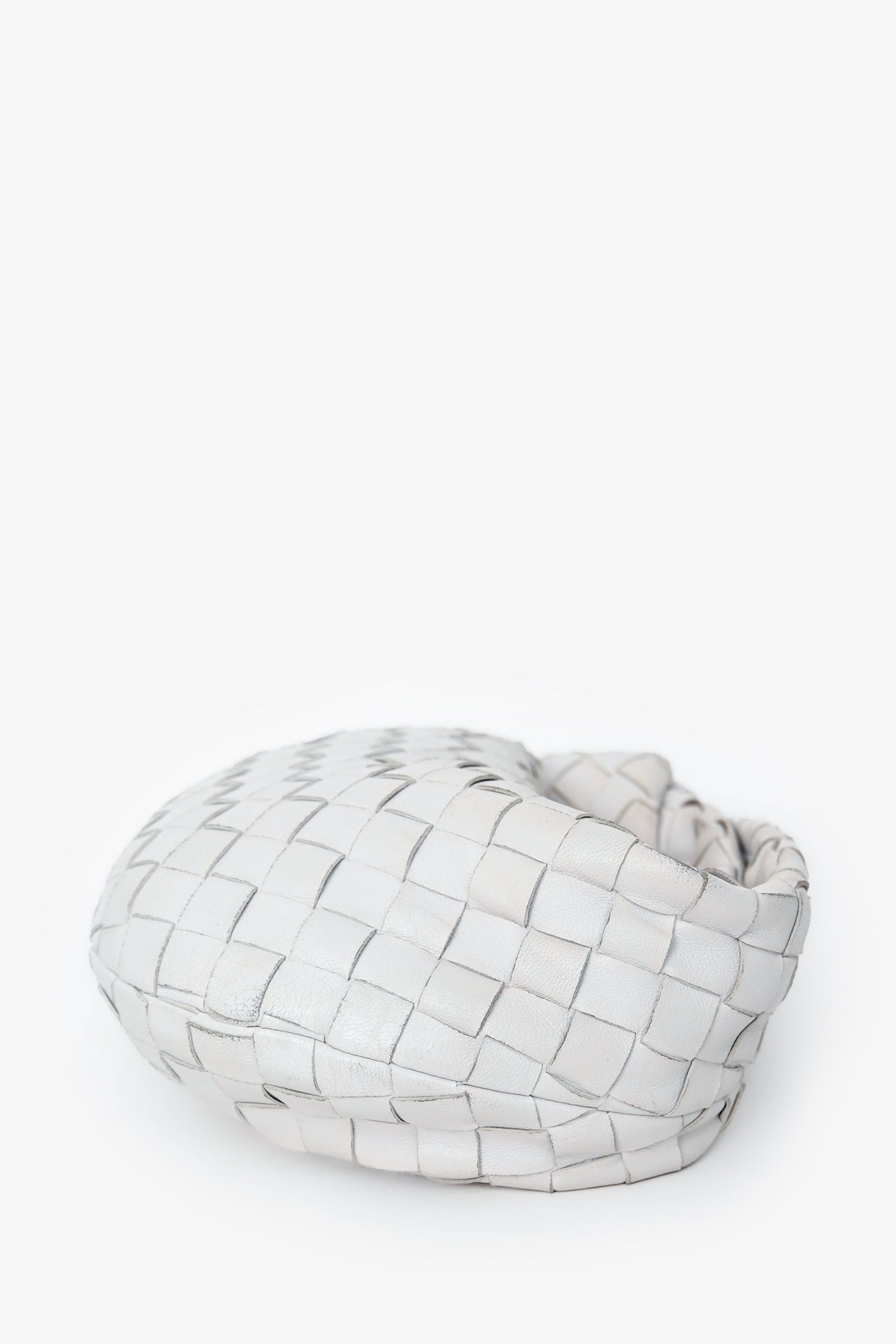 Bottega Veneta White Intrecciato Leather Mini Jodie Bag