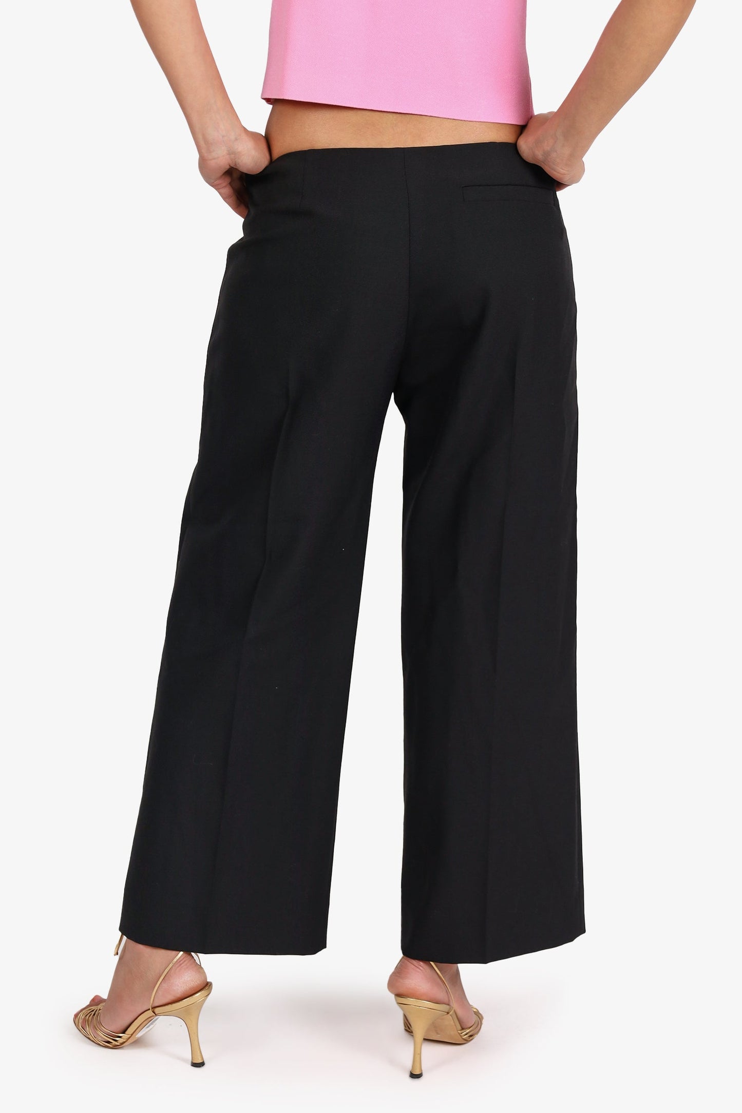 Balenciaga Black High Waisted Cropped Pants Size 38