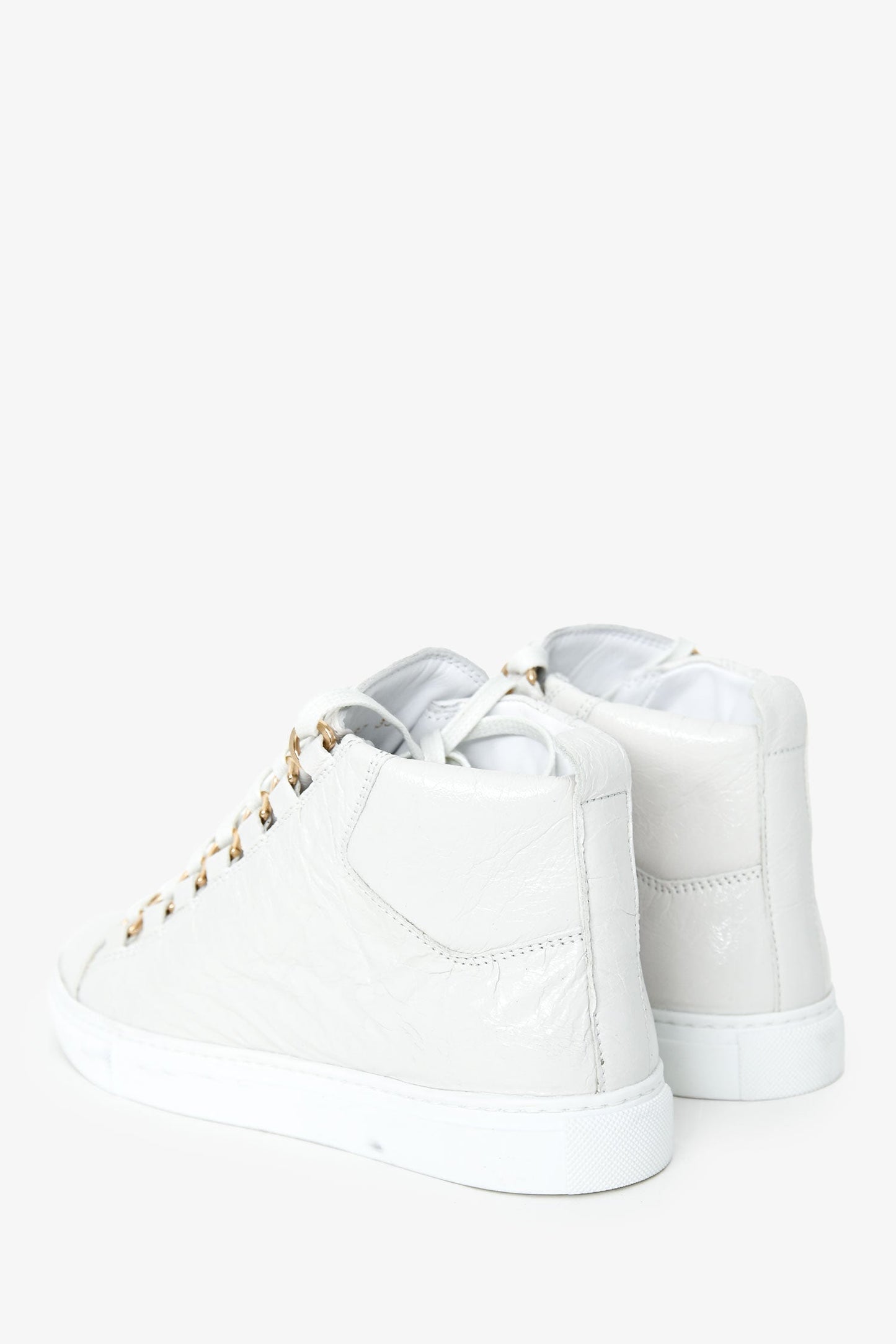 Balenciaga White Leather High Top Sneakers Size 35