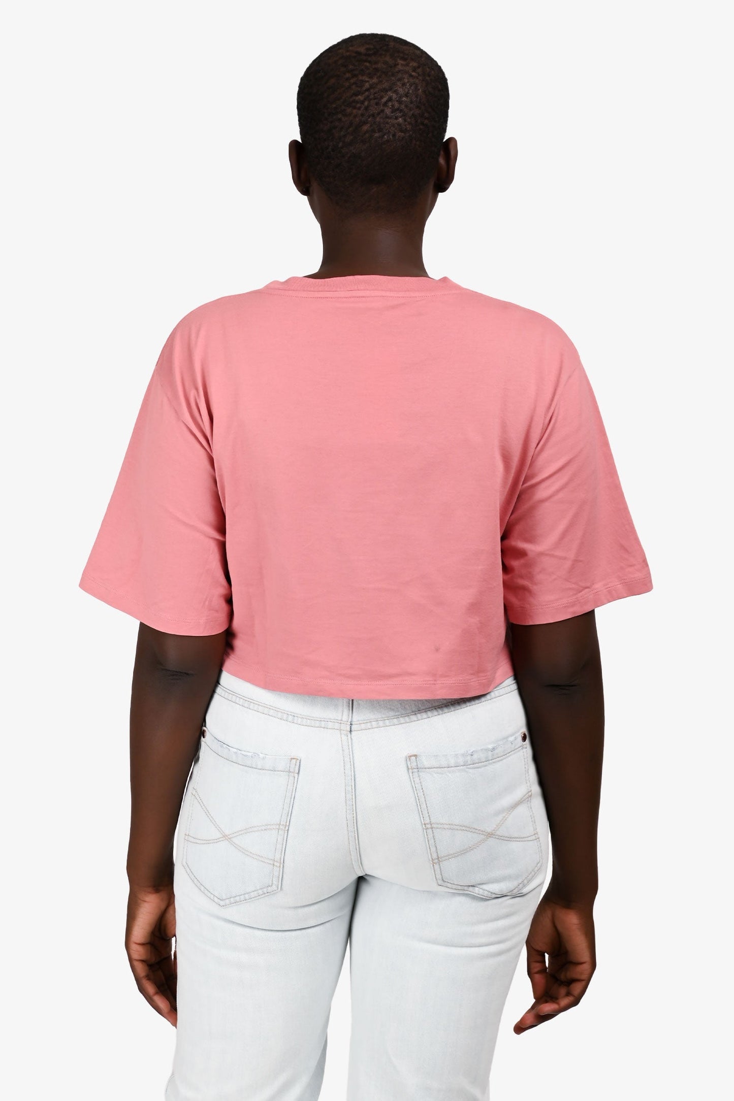 Celine Pink Crew Neck Graphic Cropped T-Shirt Size S