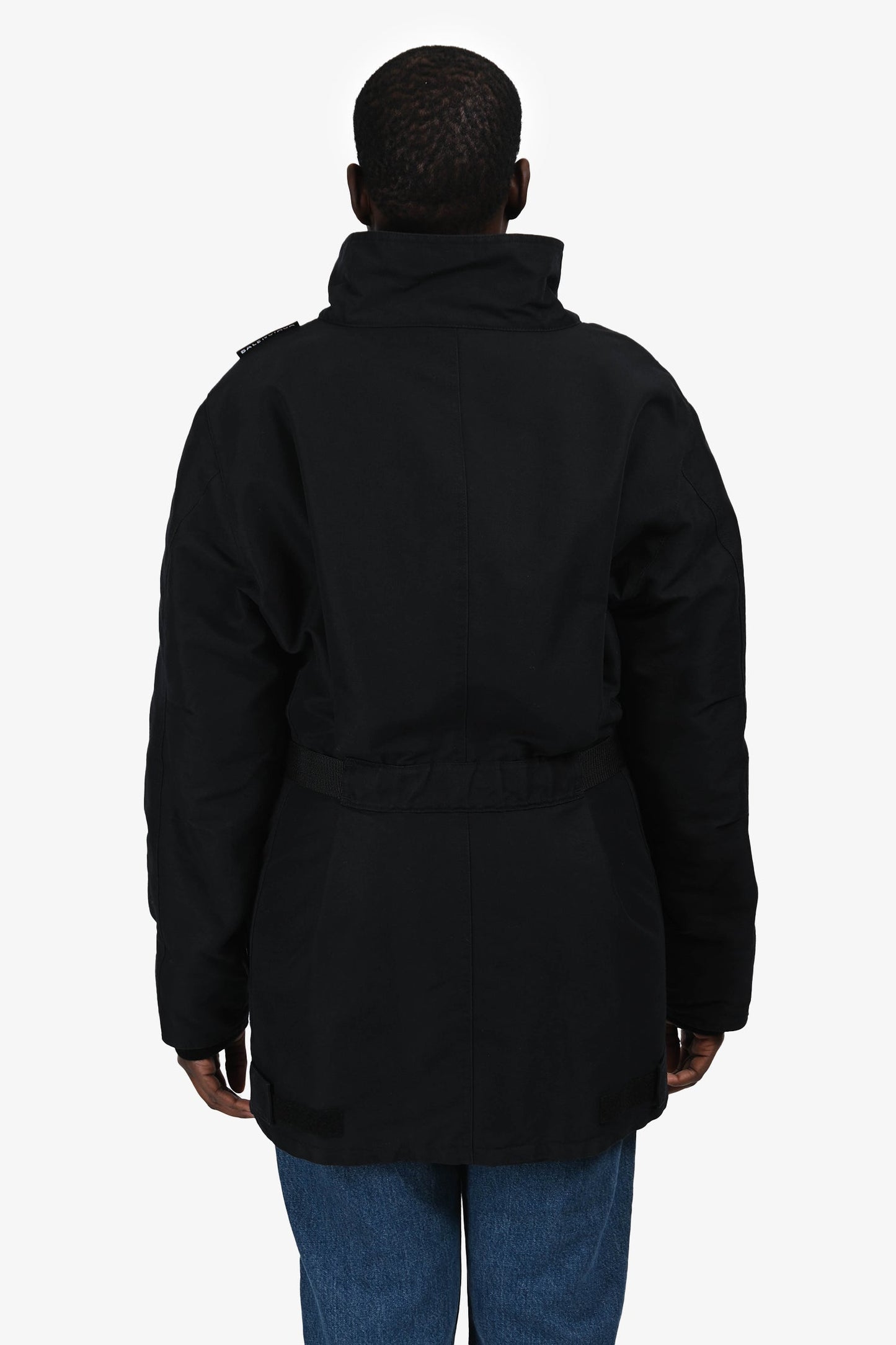 Balenciaga Black Cotton Blend Multi Pocket Cargo Jacket Size 48