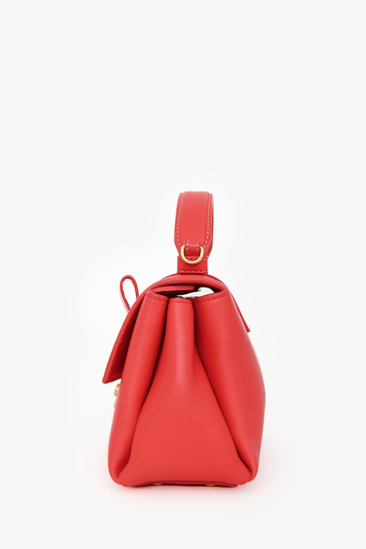 Bottega Veneta Red Intrecciato Leather Piazza Top Handle Bag with Strap