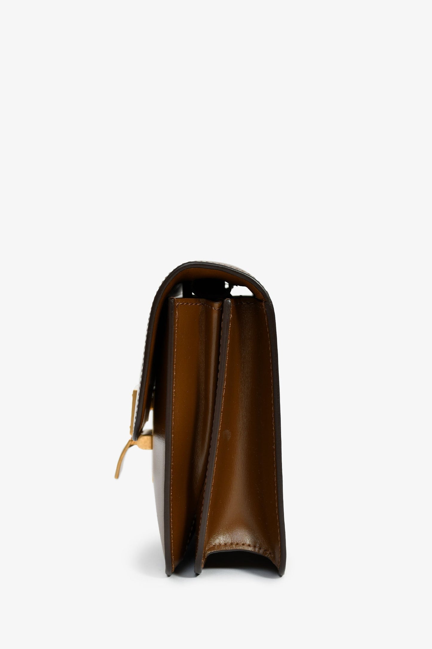 Celine Brown Leather Small Box Crossbody Bag