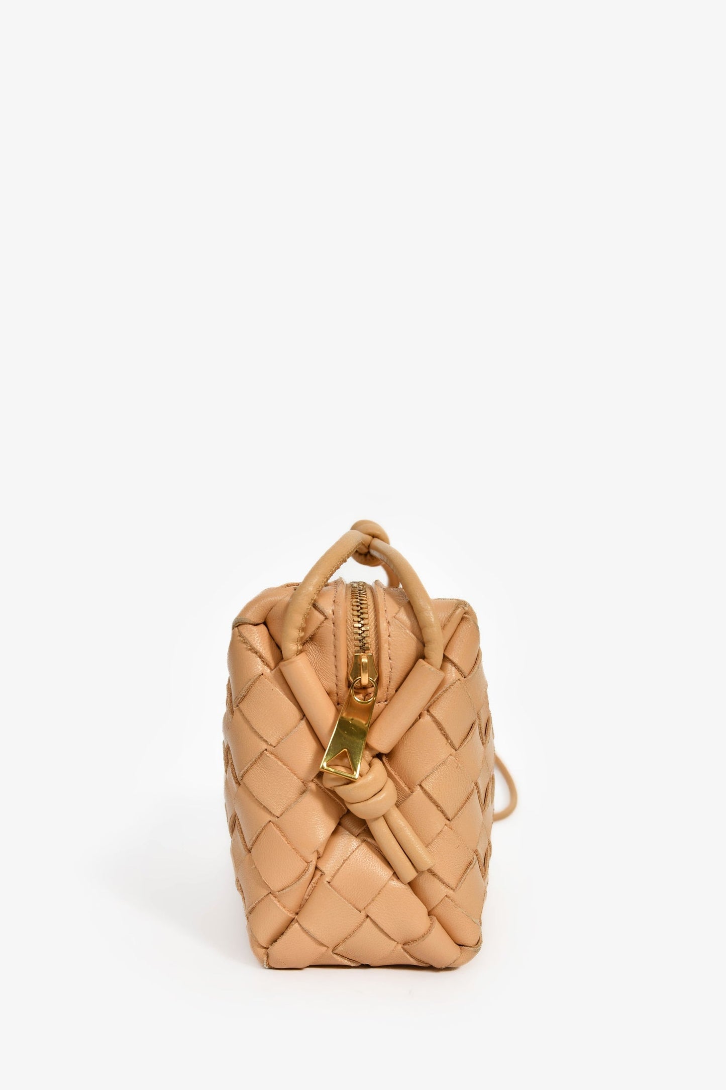 Bottega Veneta Beige Intrecciato Leather Mini Loop Camera Bag