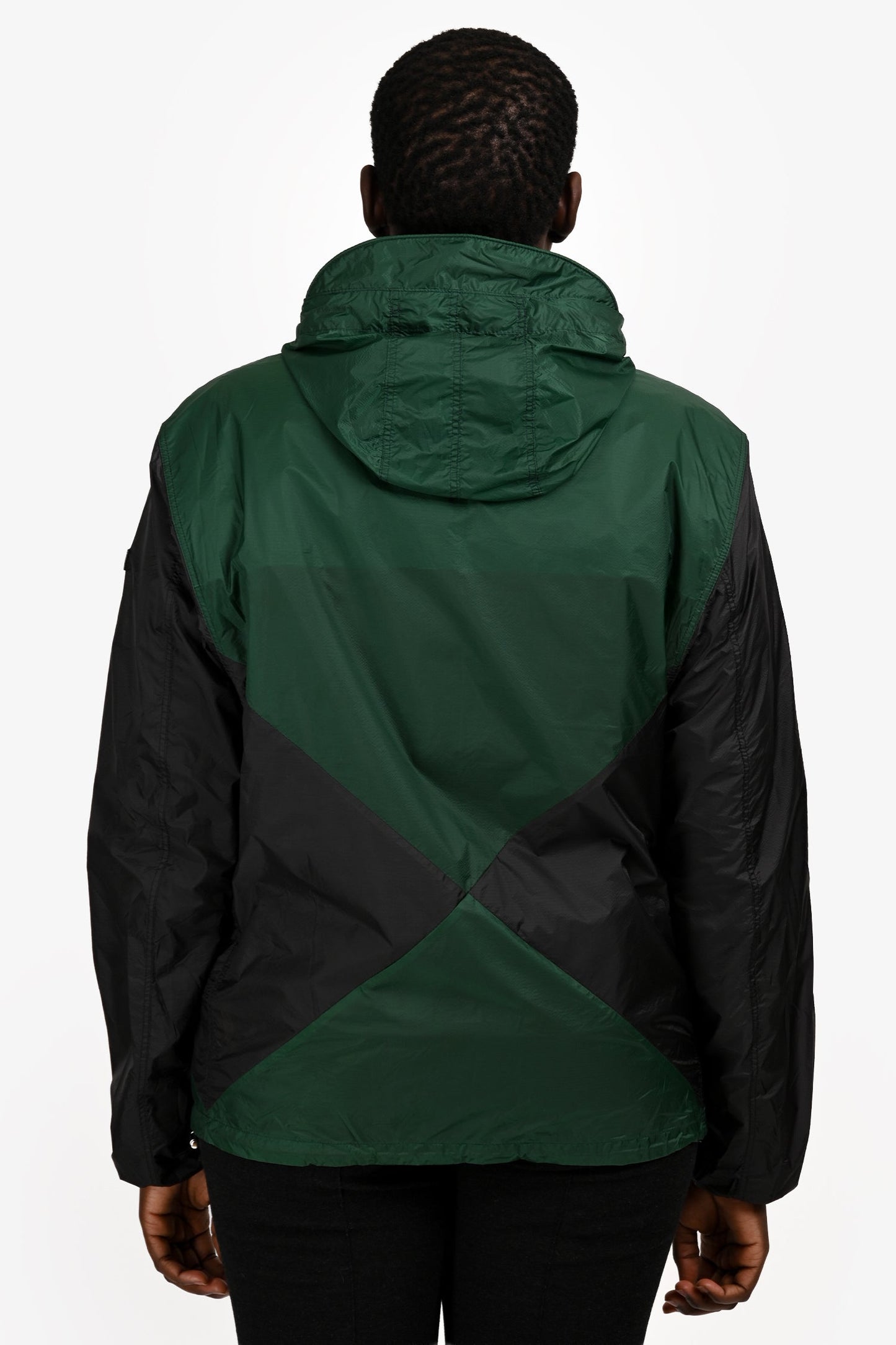 Burberry Green/Black Hooded Windbreaker Jacket Size 52 Mens