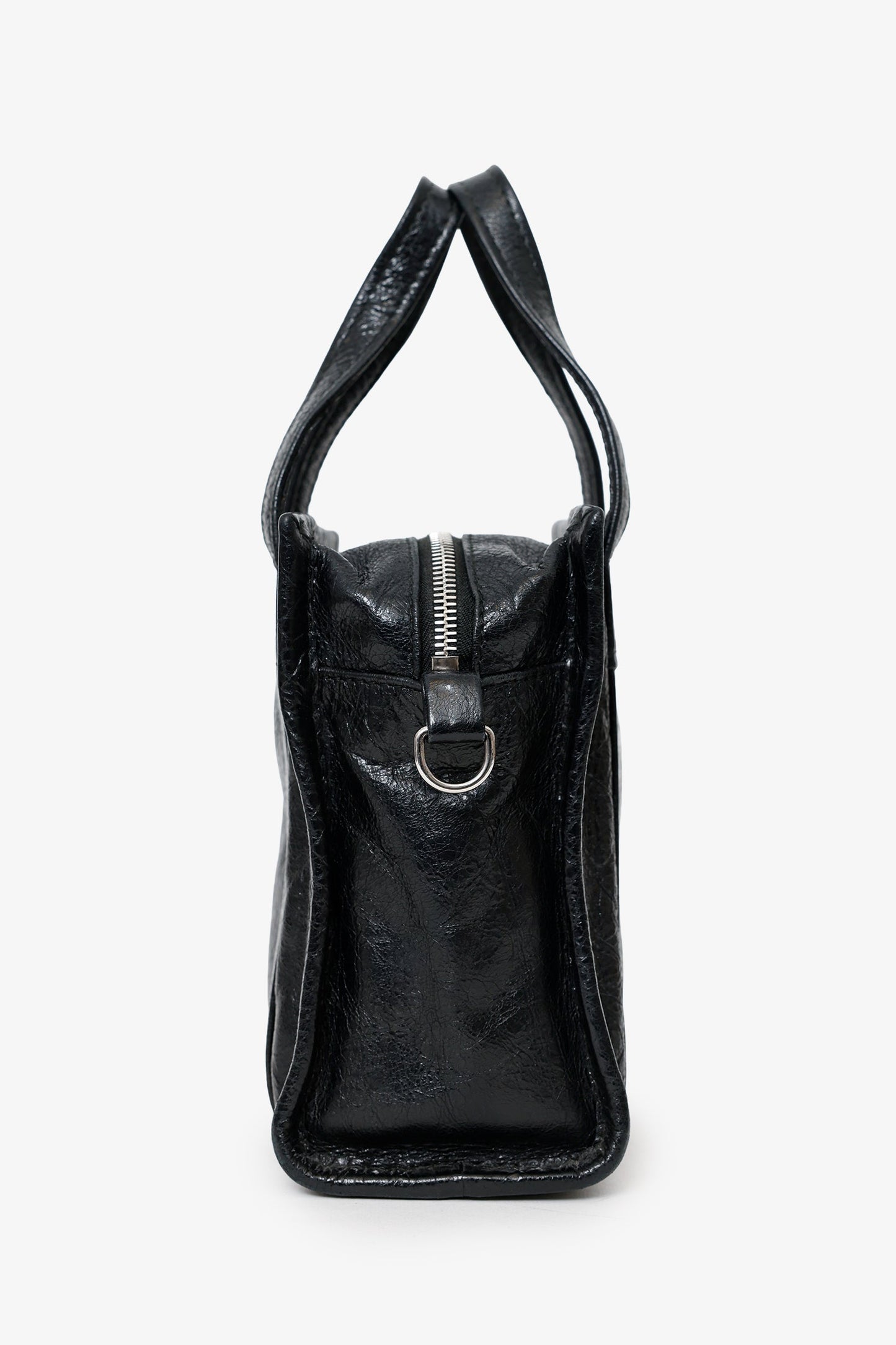 Balenciaga Black Leather XXS Bazar Leather Tote with Strap