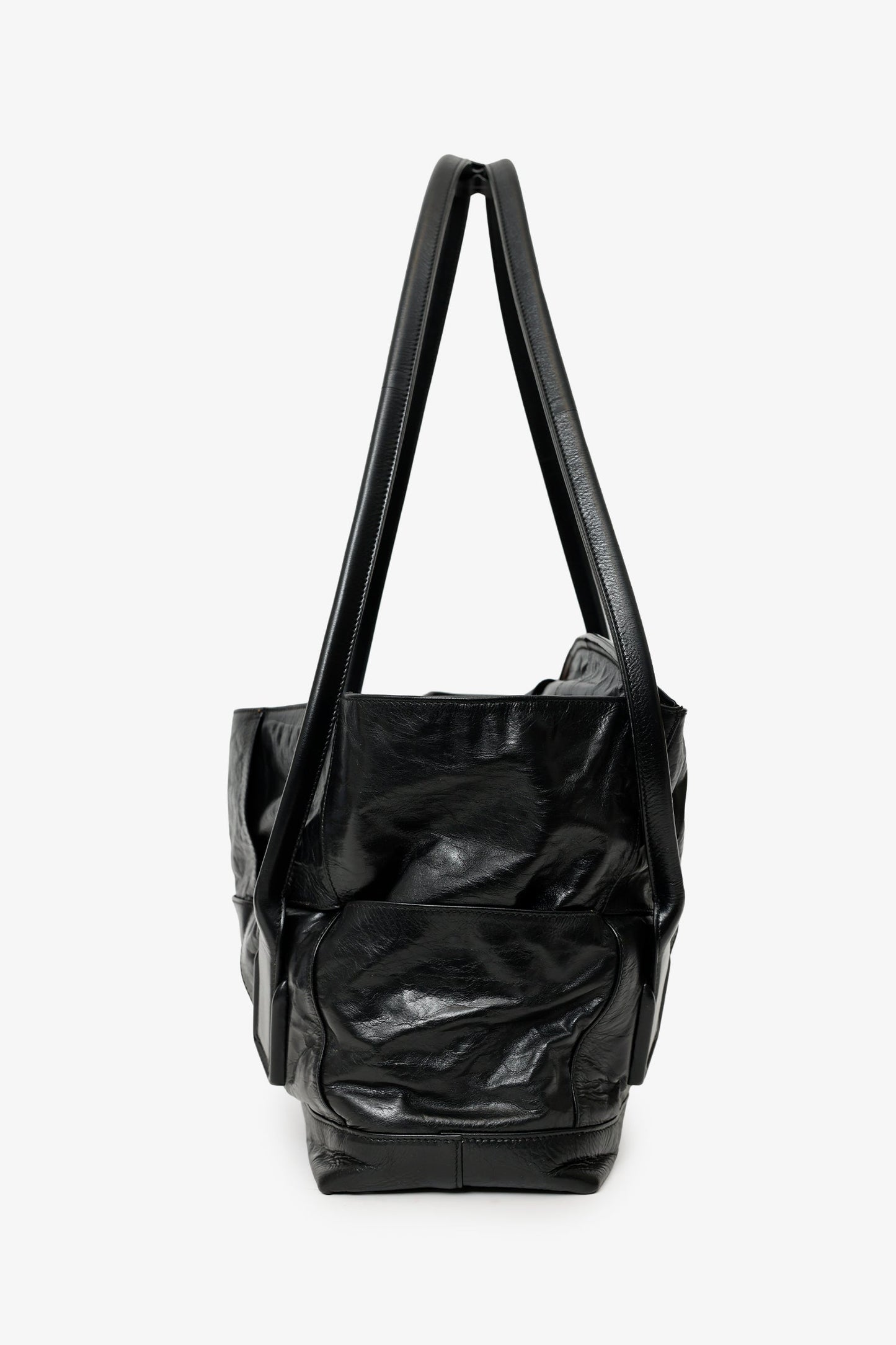 Bottega Veneta Black Maxi Intrecciato Leather Large Arco Slouch Bag