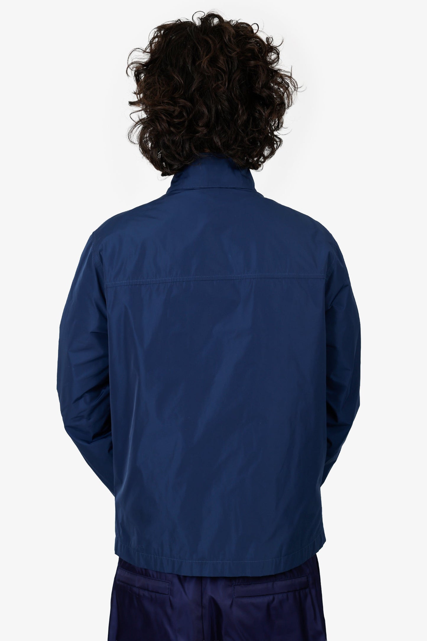 Burberry Navy Logo Print Zip-up Jacket Size S Mens