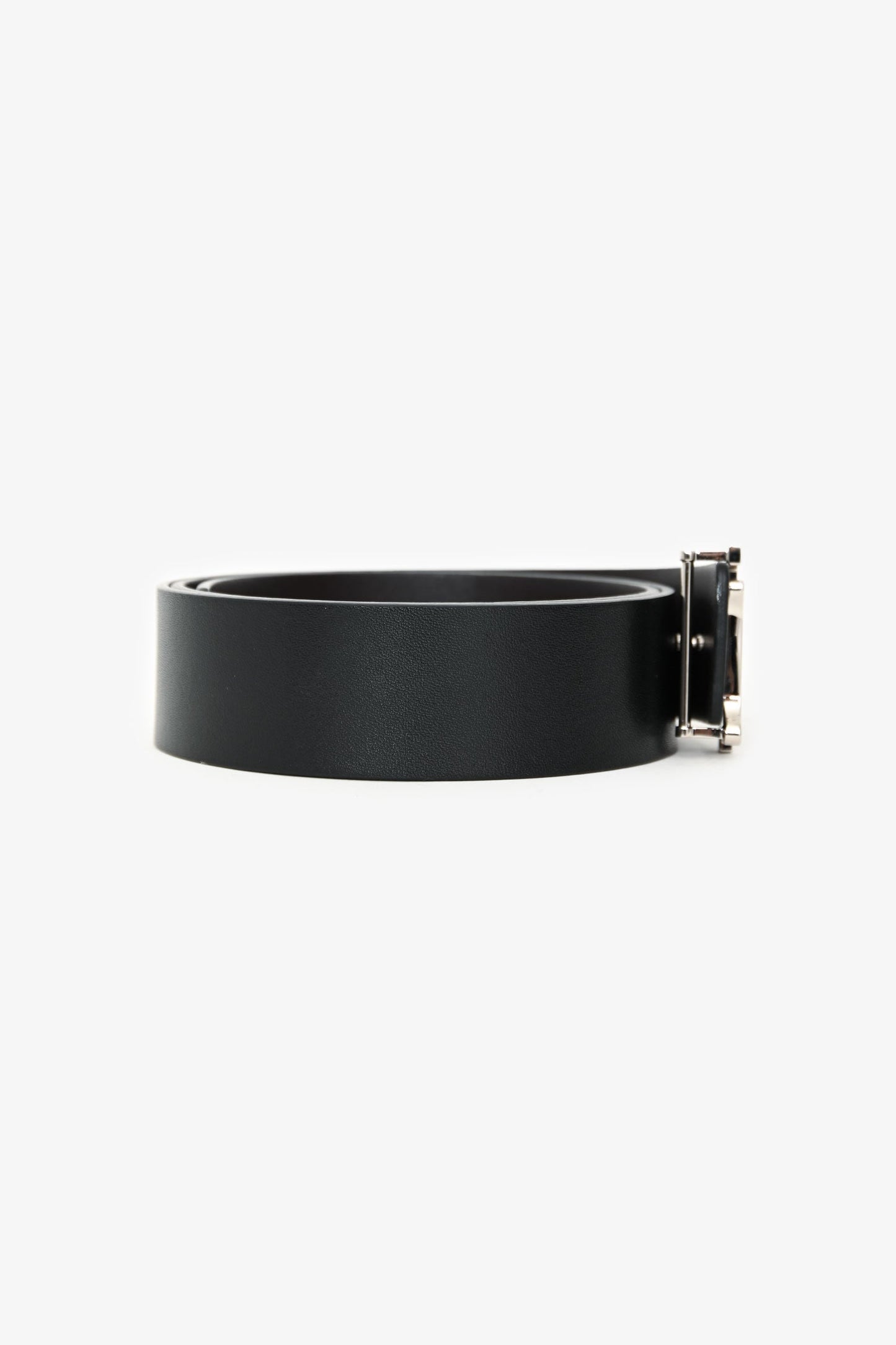 Burberry Black/Brown Reversible Leather Silver Tone 'TB' Buckle Belt Size 34/85