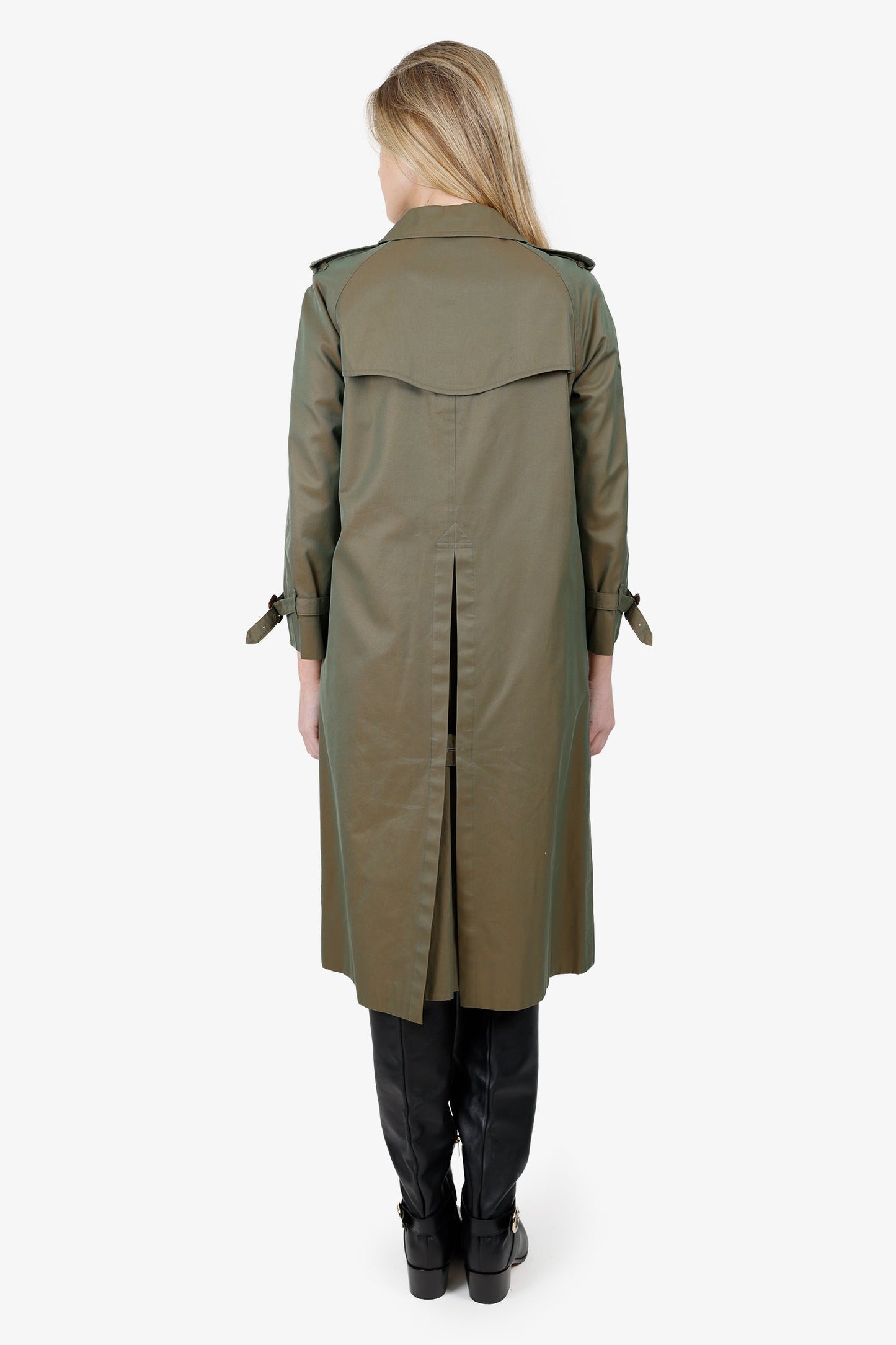 Burberry's Green Trench Coat Estimated Size S