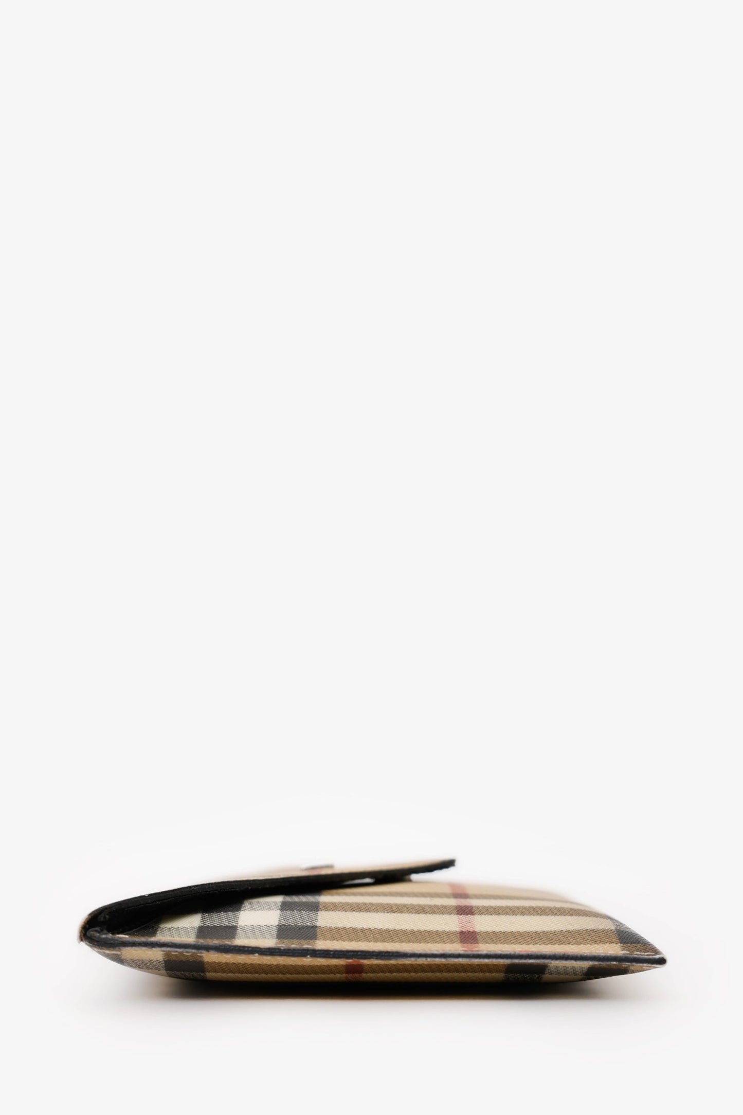 Burberry Nova Check Canvas Envelope Clutch Wallet