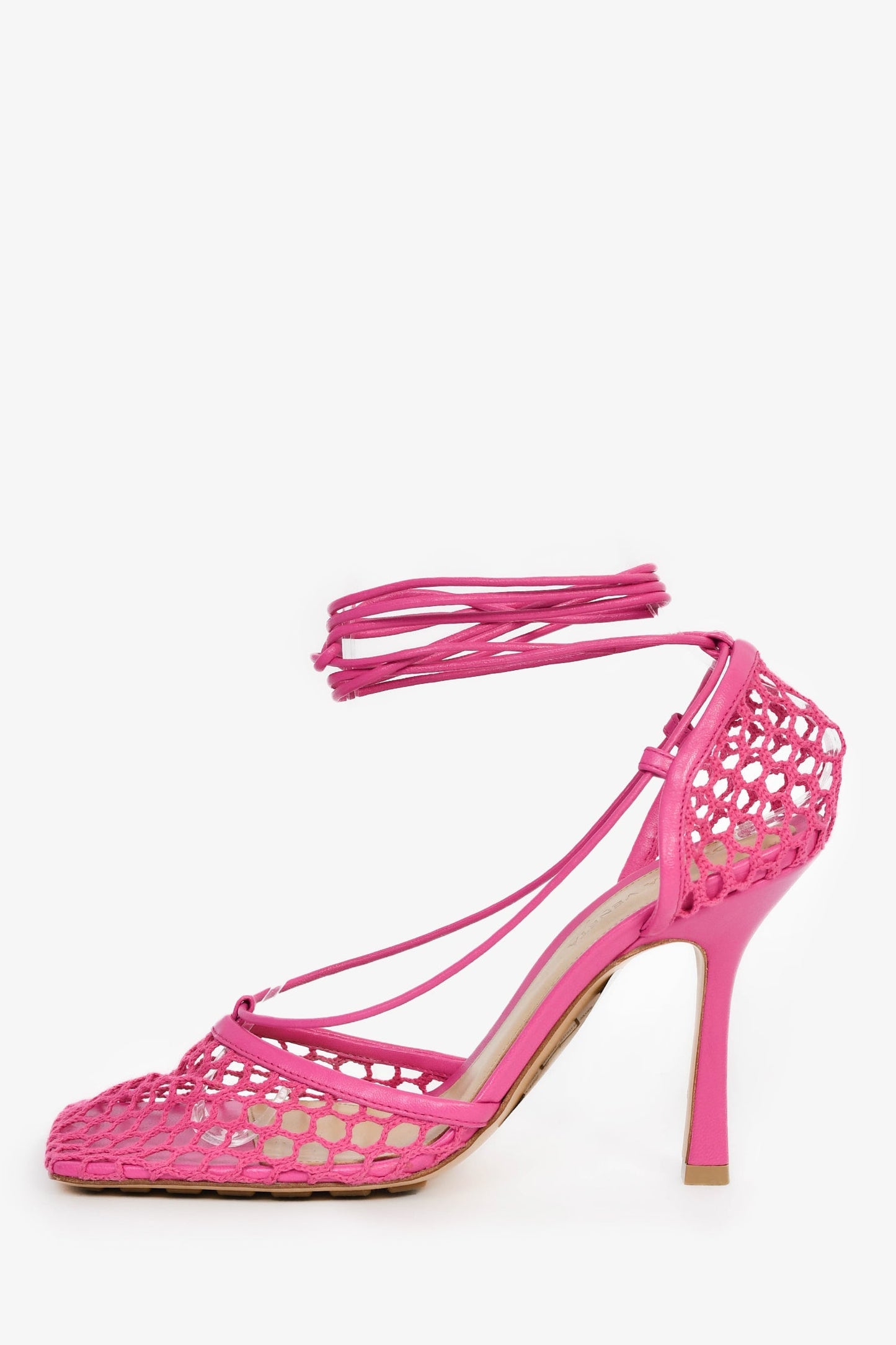 Bottega Veneta Magenta 'Stretch' Wrap Heels Size 38