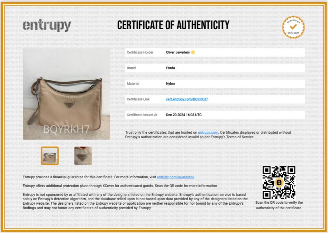 Prada 2021 Beige Re-Edition 2005 Re-Nylon and Saffiano Mini Bag