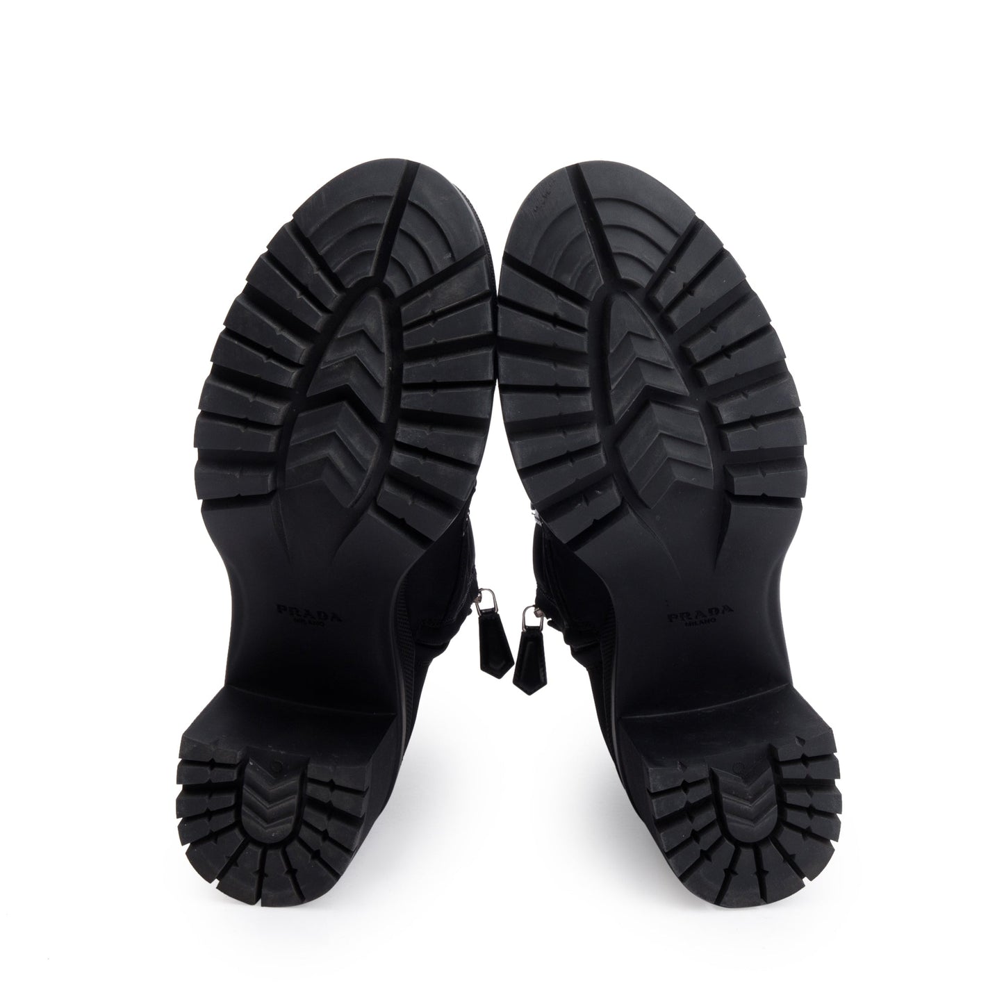 Prada Black Re-Nylon and Leather Boots, Size 37.5