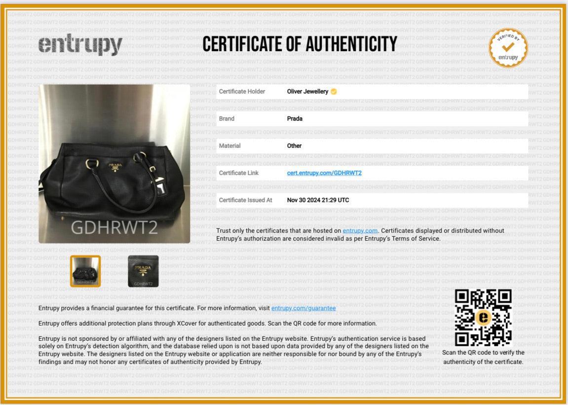 Prada Black Vitello Daino Leather Shoulder Bag