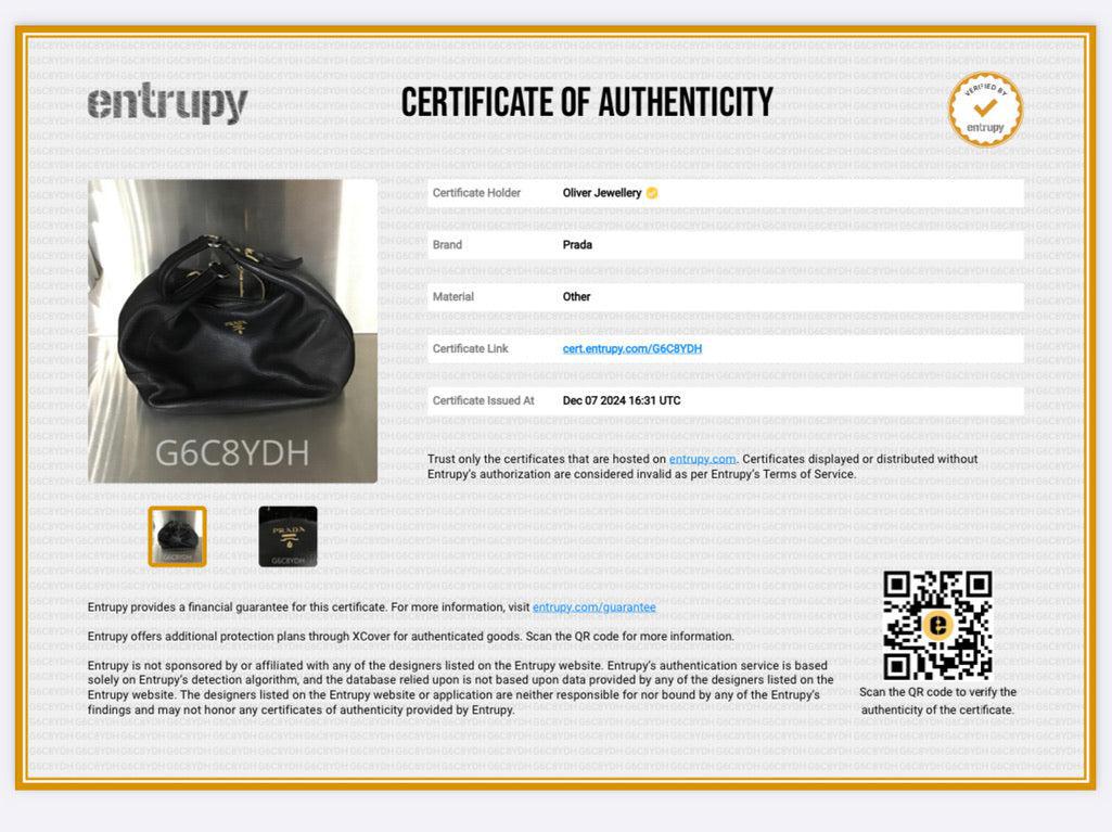 Prada Black Vitello Daino Leather Zip Top Hobo