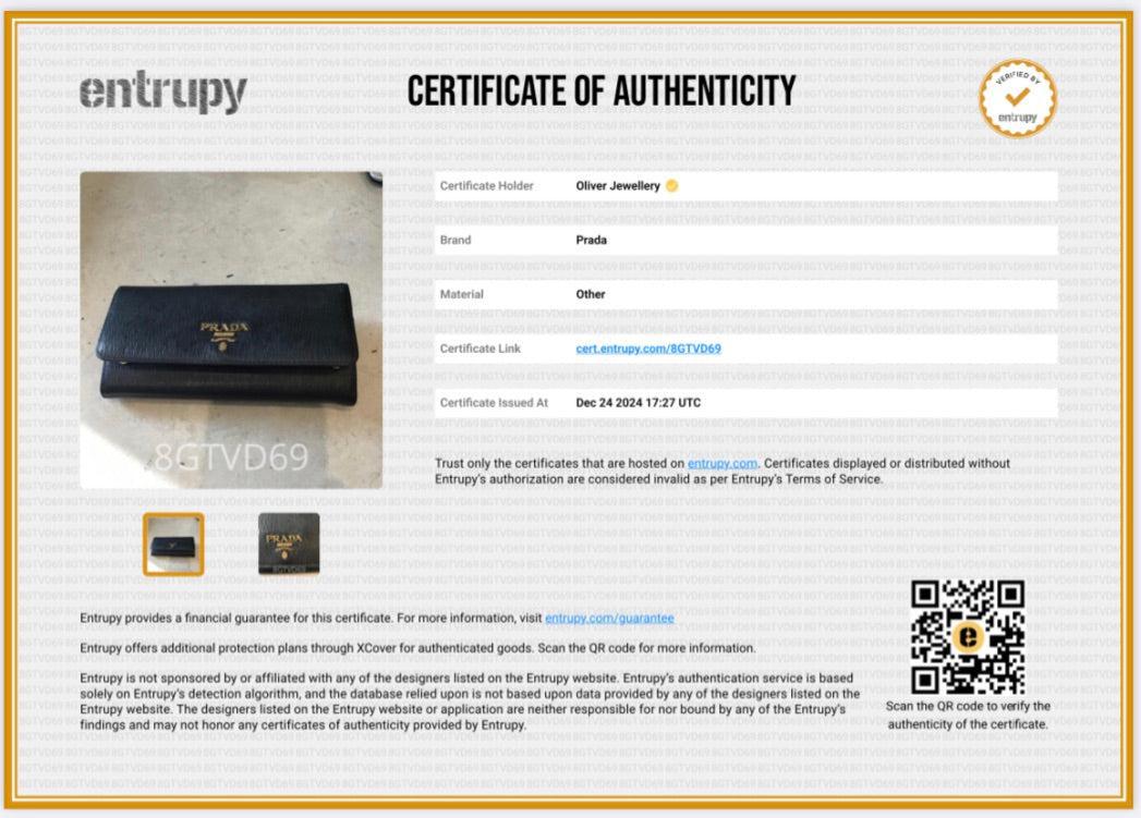 Prada Black Vitello Move Leather Continental Wallet