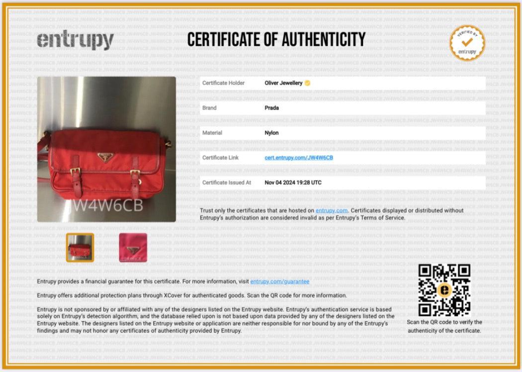 Prada Red Saffiano-Trimmed Tessuto Nylon Double Buckle Crossbody Bag