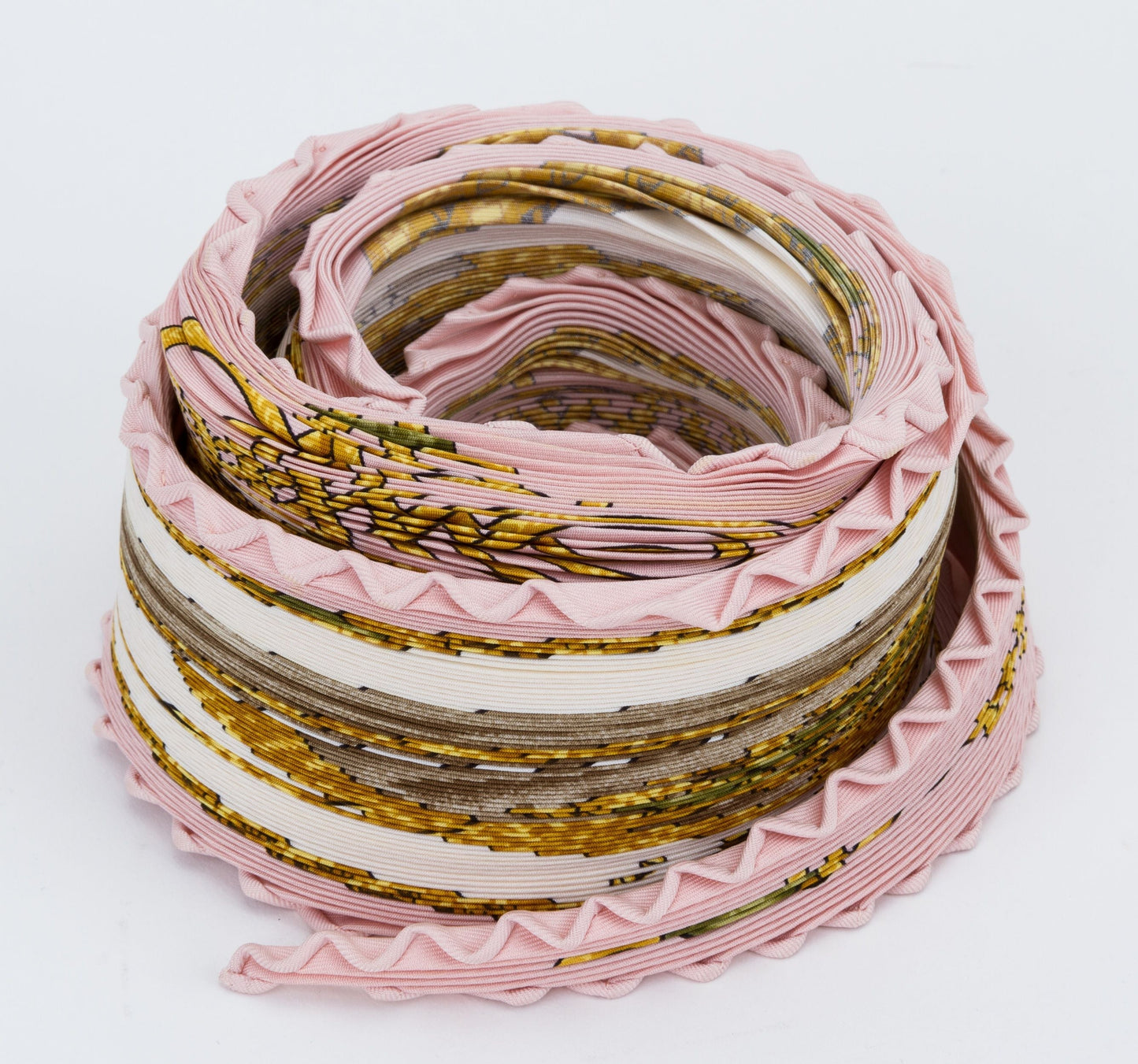 Hermes Pleated Brandeburg Pink Scarf