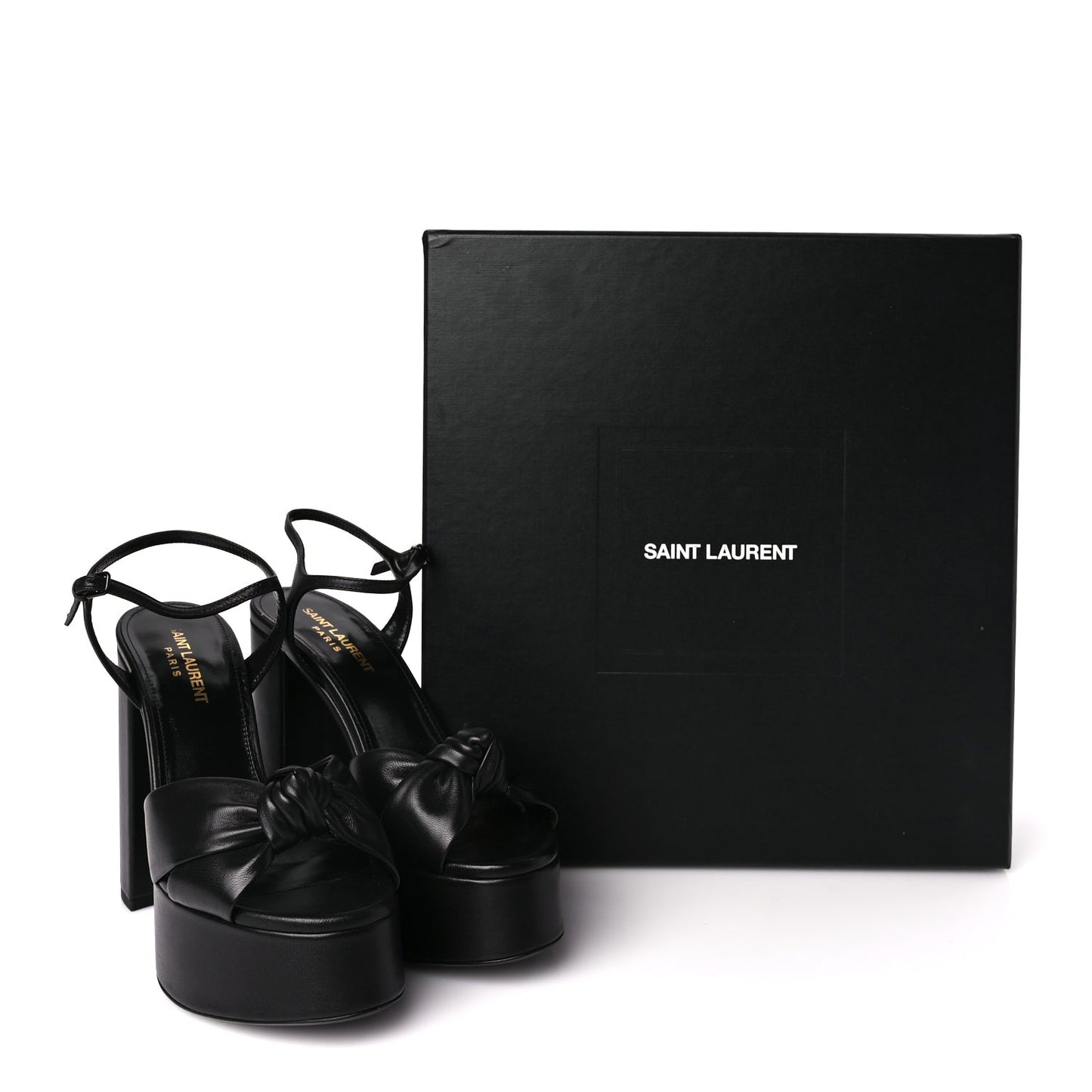 Saint Laurent Vendome Bianca 85 Platform Sandals 37 Black