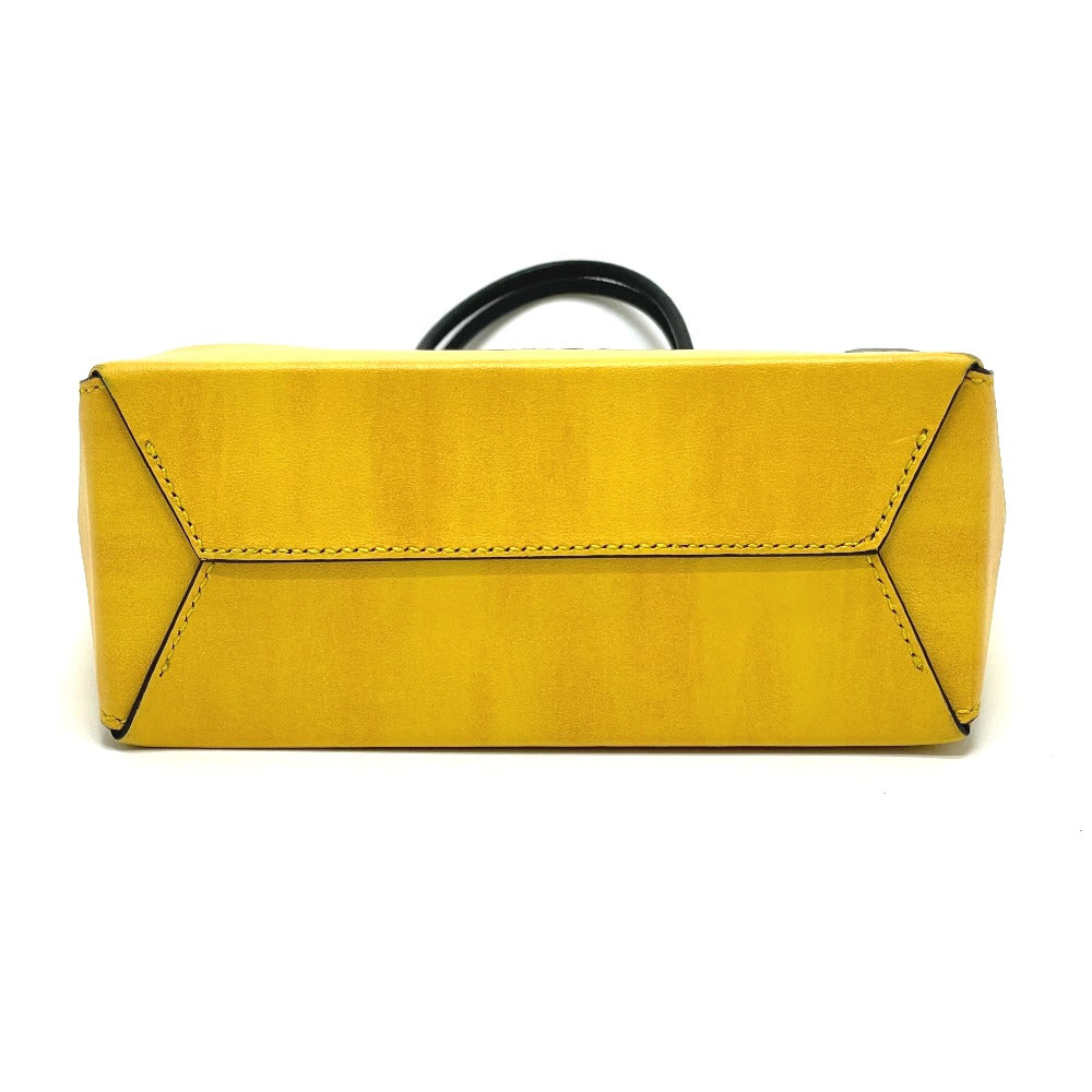 FENDI Shoulder Bag 7VA512 Leather, Calf Leather yellow logo 2WAY small Women
