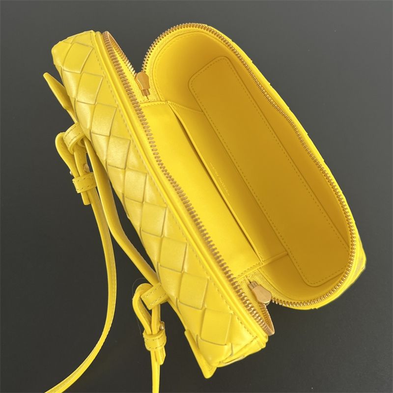 Bottega Veneta Woven Leather Yellow Crossbody Bag