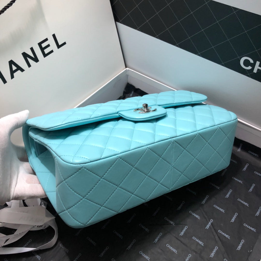 CHLLarge Classic Handbag Silver Hardware Blue For Women Handbags, Shoulder Bags 11.8in/30cm