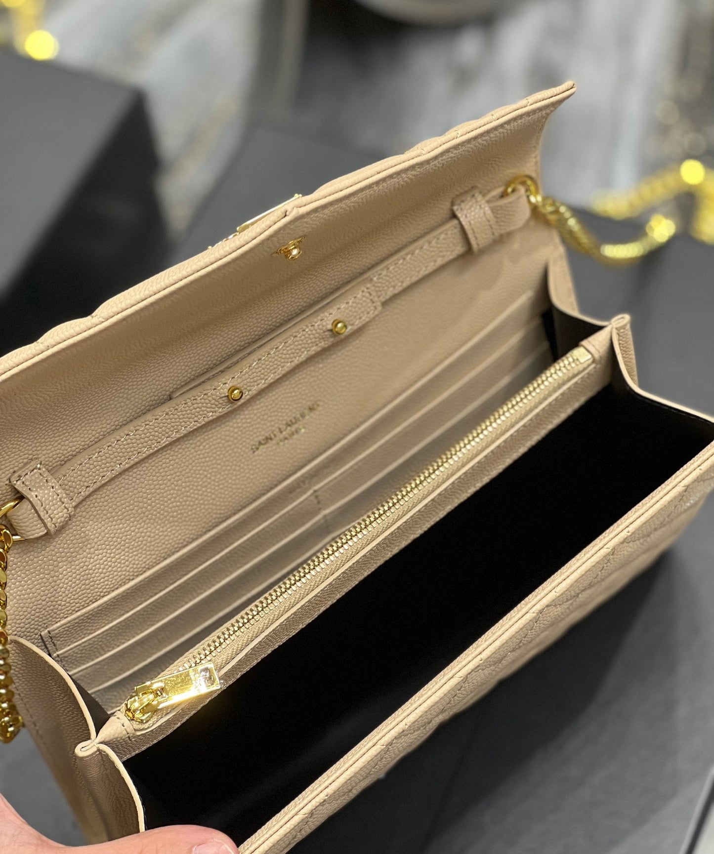 YSSL Envelope Small Chain Bag Beige For Women, Women’s Bags 8in/22cm YSL