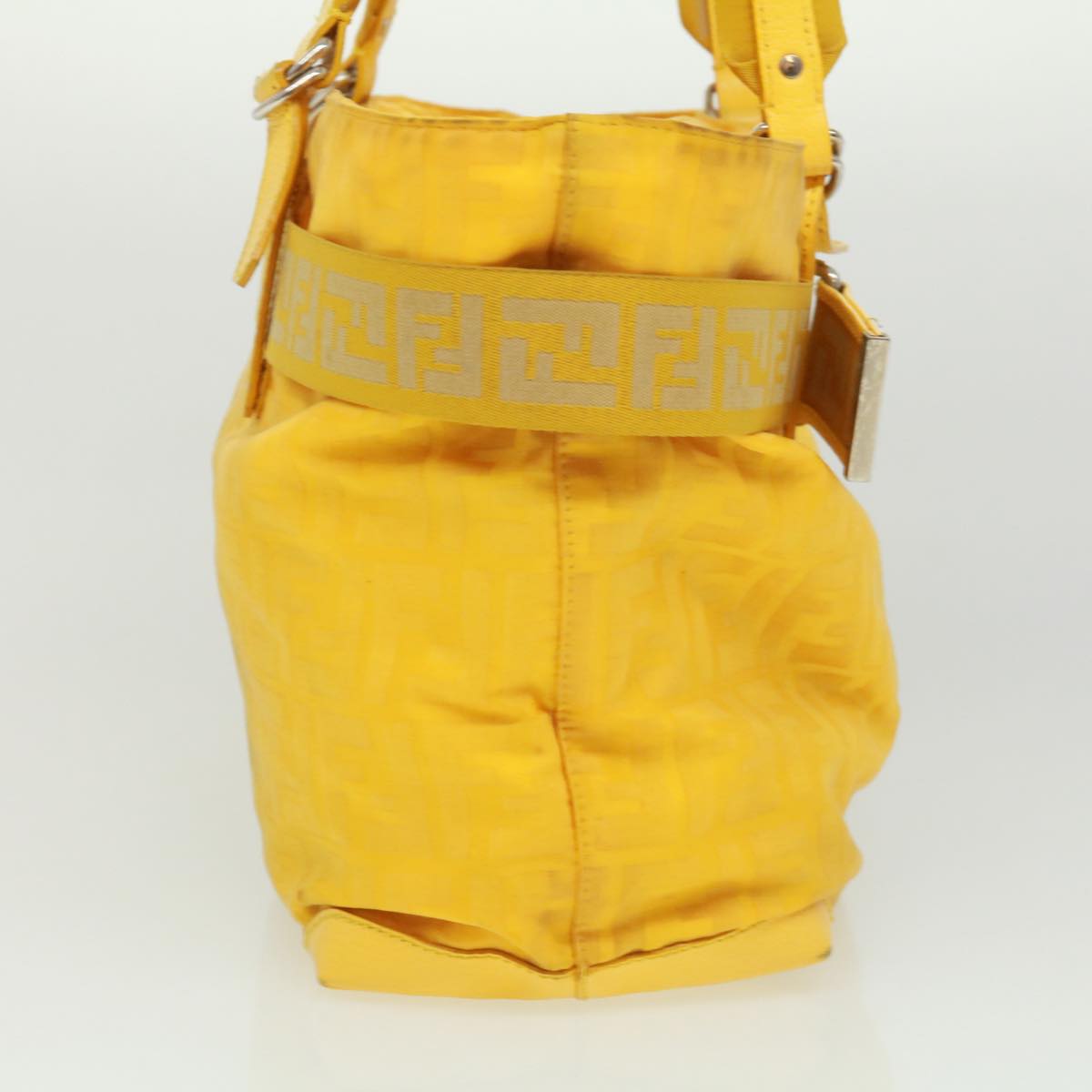 FENDI Zucca Canvas Tote Bag Nylon Yellow bs2911