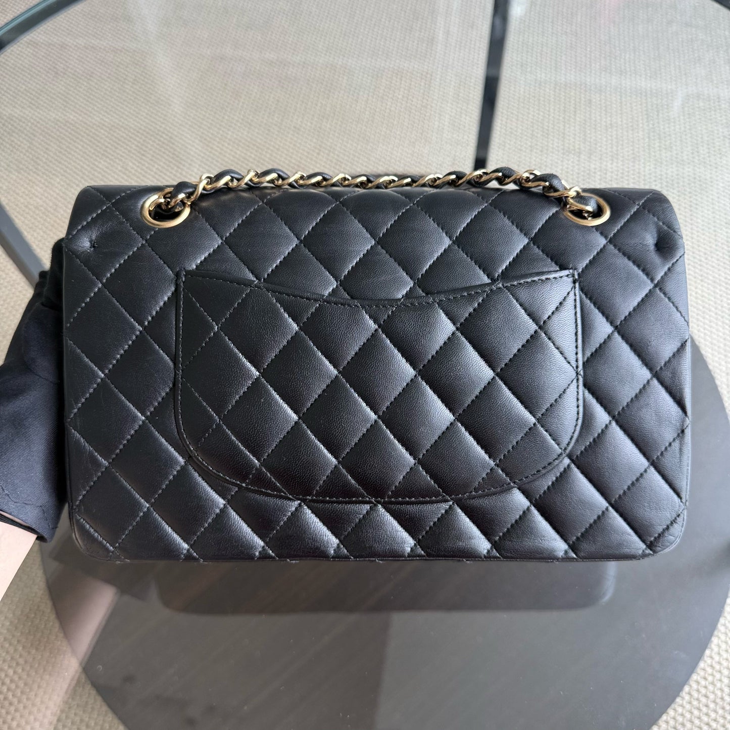 Chanel Classic Flap Medium - 25CM Quilted Lambskin Black Gold Hardware Series 13