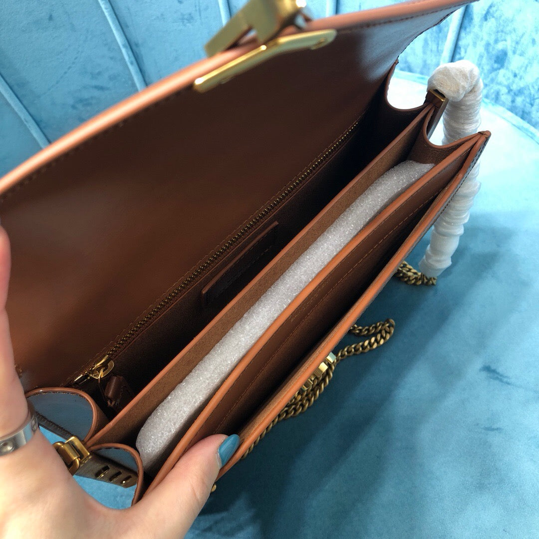 Top Quality Le Cassandra MeTop Qualityum Chain Bag In Canvas And BoxNatural Beige For Women 8.6in/22cm YSL