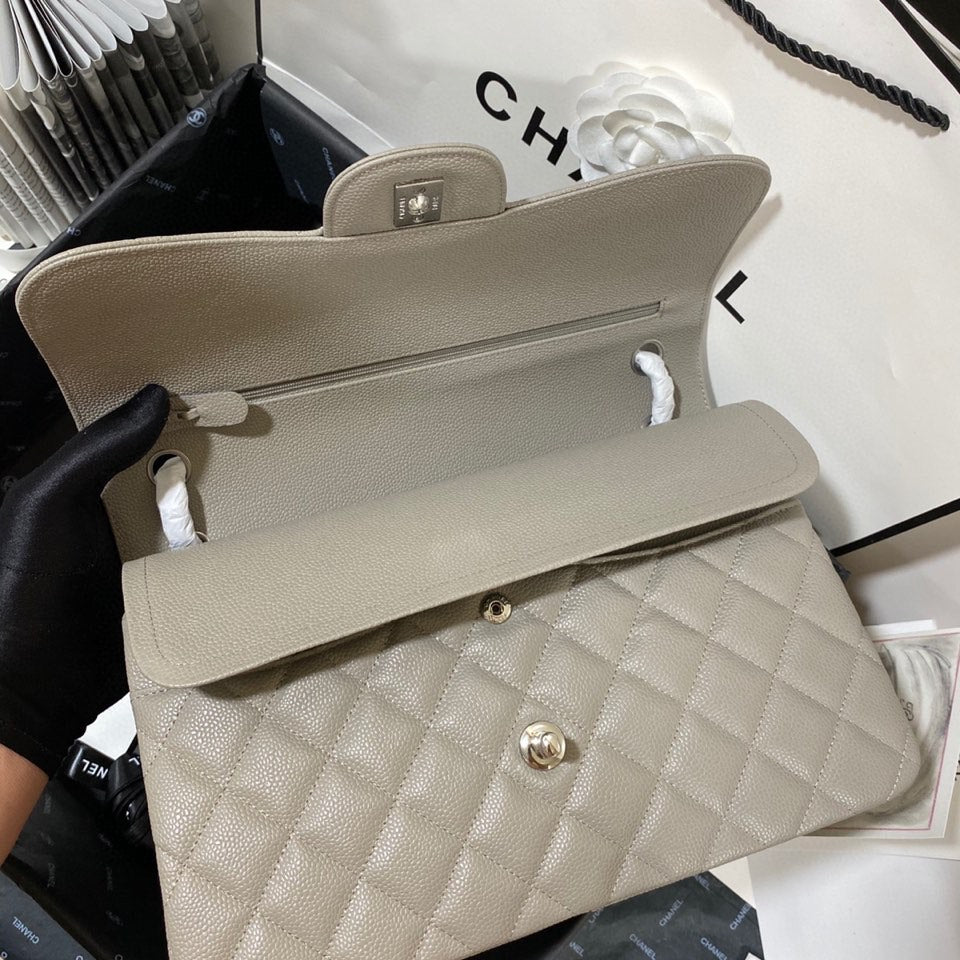 CHLLarge Classic Handbag Silver Hardware Grey For Women Handbags, Shoulder Bags 11.8in/30cm