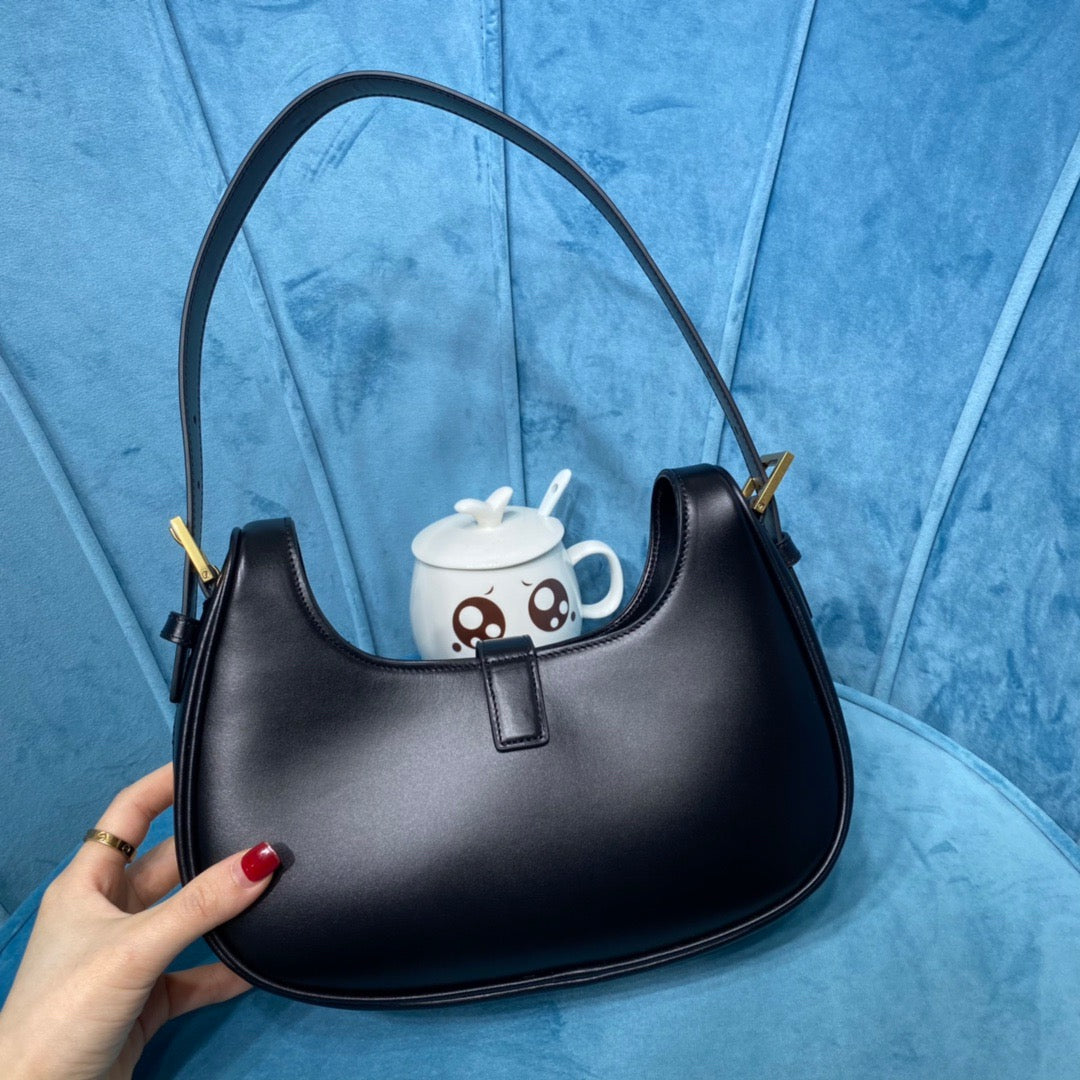 Top Quality Le Fermoir Hobo Bag Black For Women 9.5in/24cm YSL 672615 2ZA2W