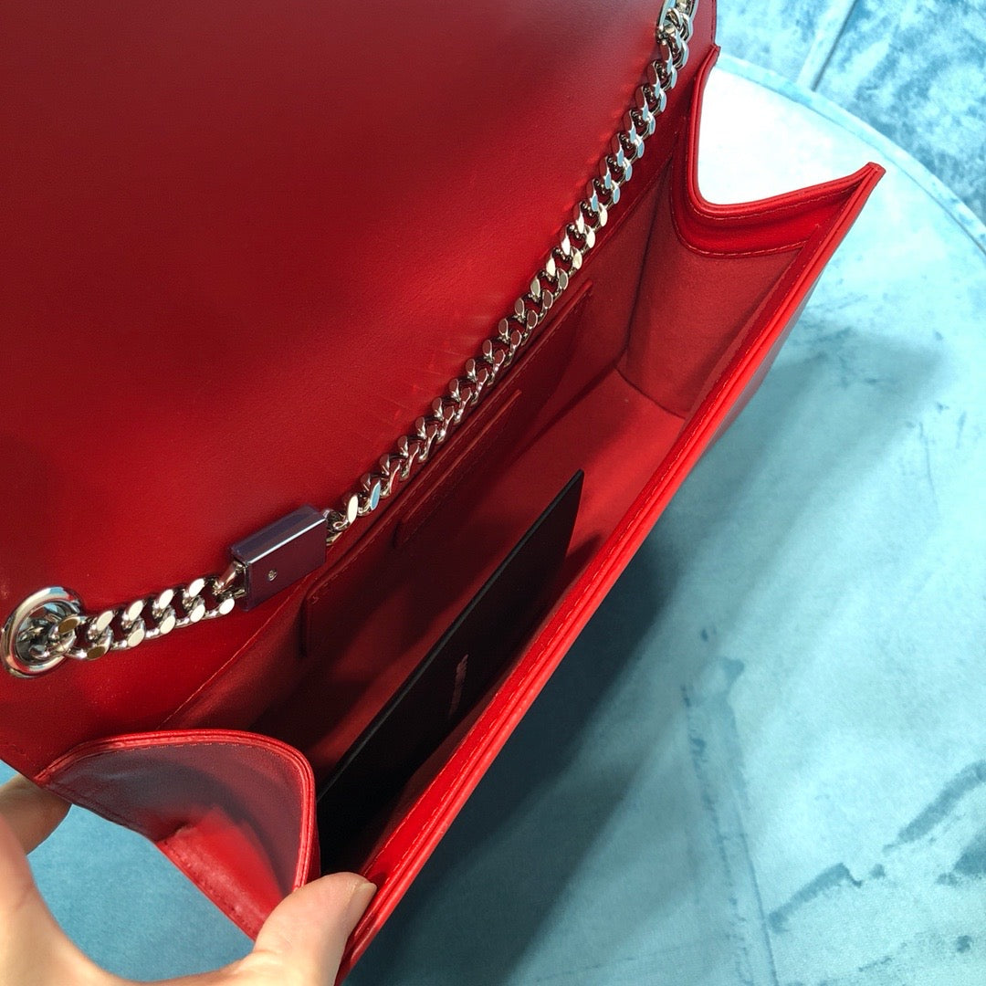 Top Quality Kate MeTop Qualityum Chain Bag With Tassel In Grain De Poudre Red For Women 9.4in/24cm YSL