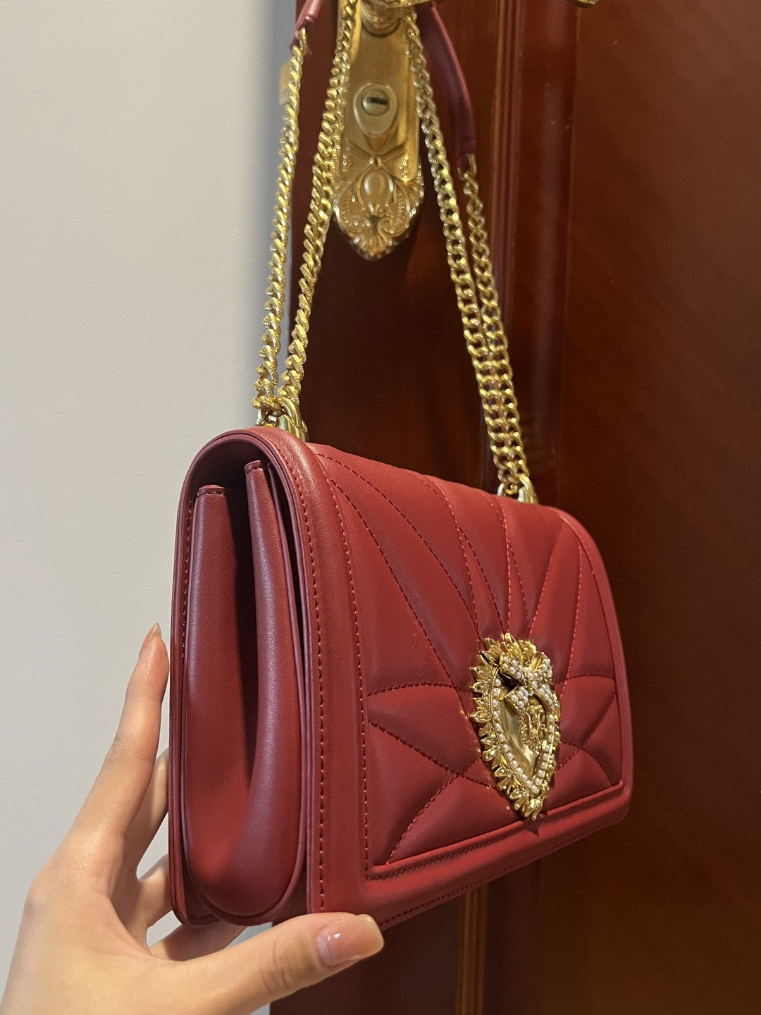 Top Quality Large Devotion Bag In Quilted Nappa Burgundy For Women 10in/26cm Top QualityÂ