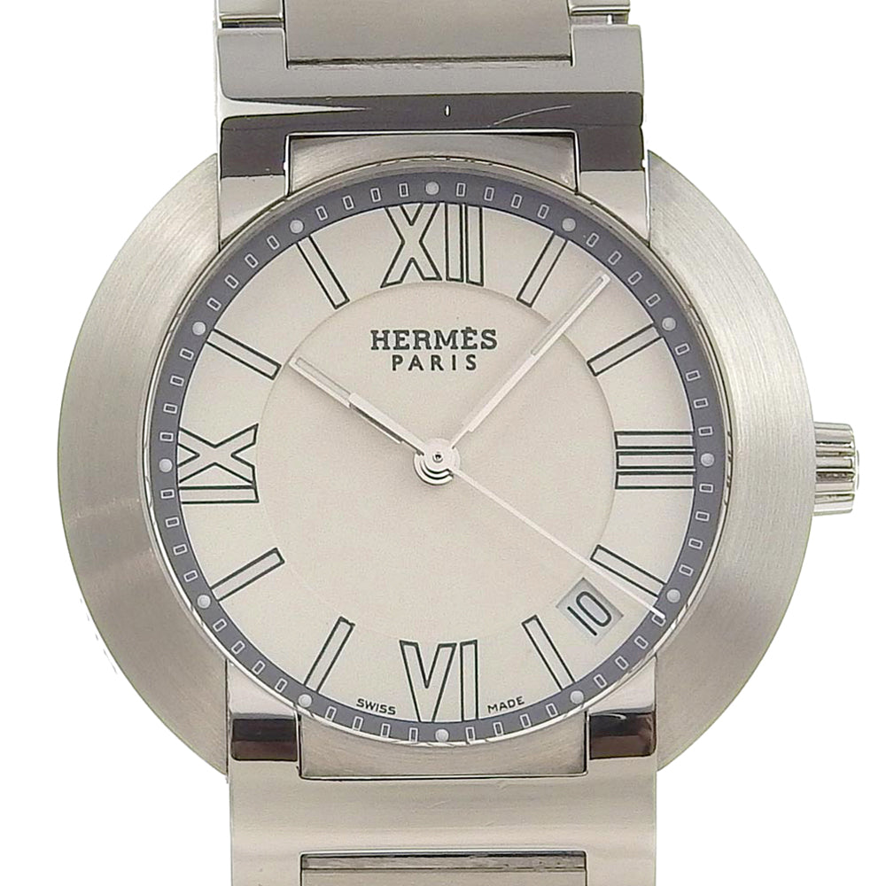 HERMES Watches Quartz NO1.710 Stainless Steel Silver Nomad White dial mens d