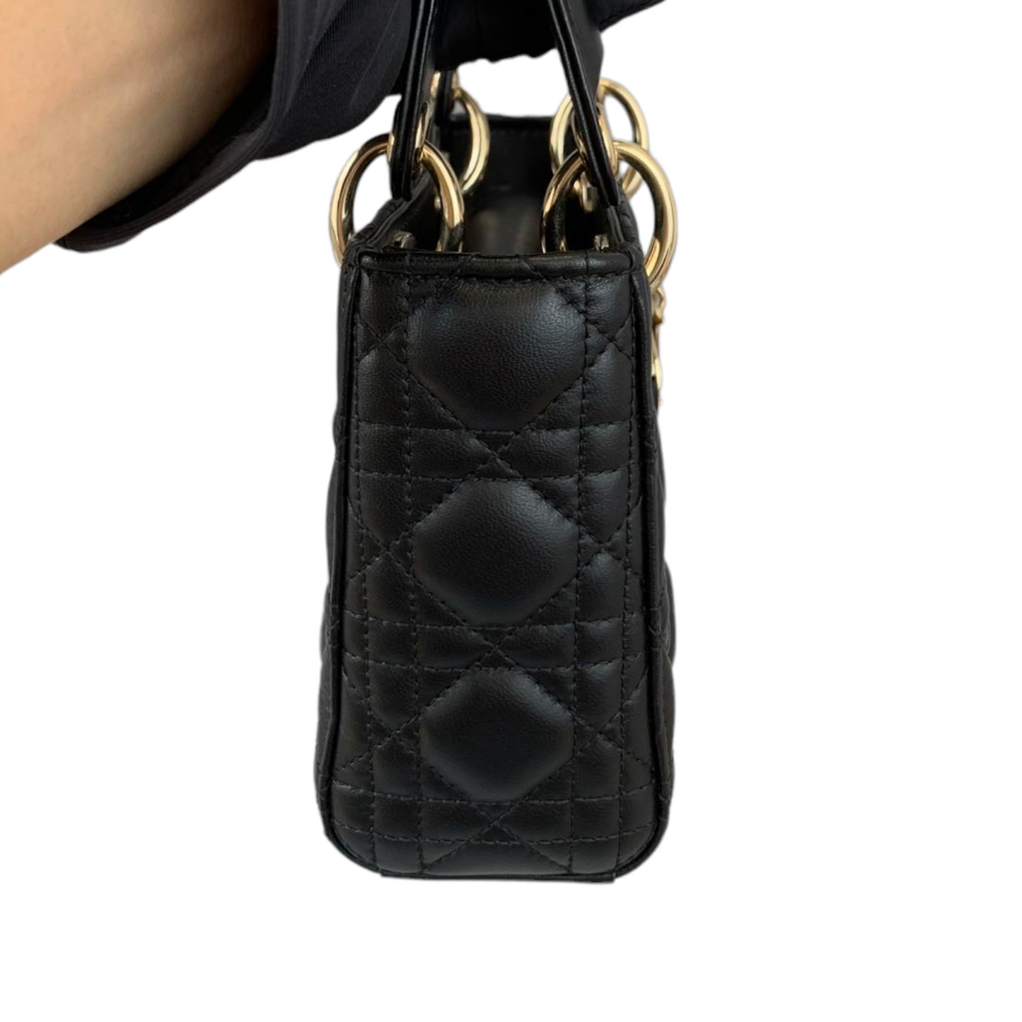 Mini Lady Dior Lambskin Black GHW