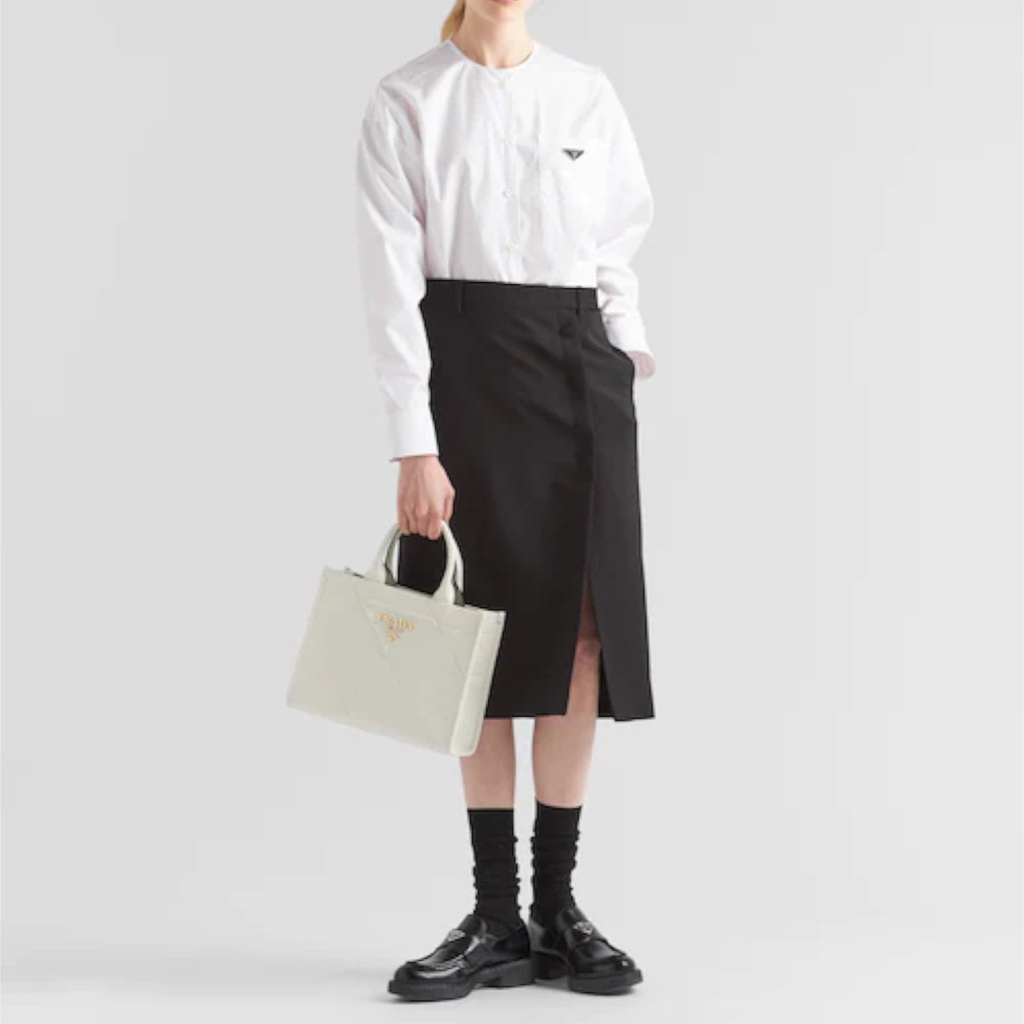 Small leather Prada Symbole bag with topstitching