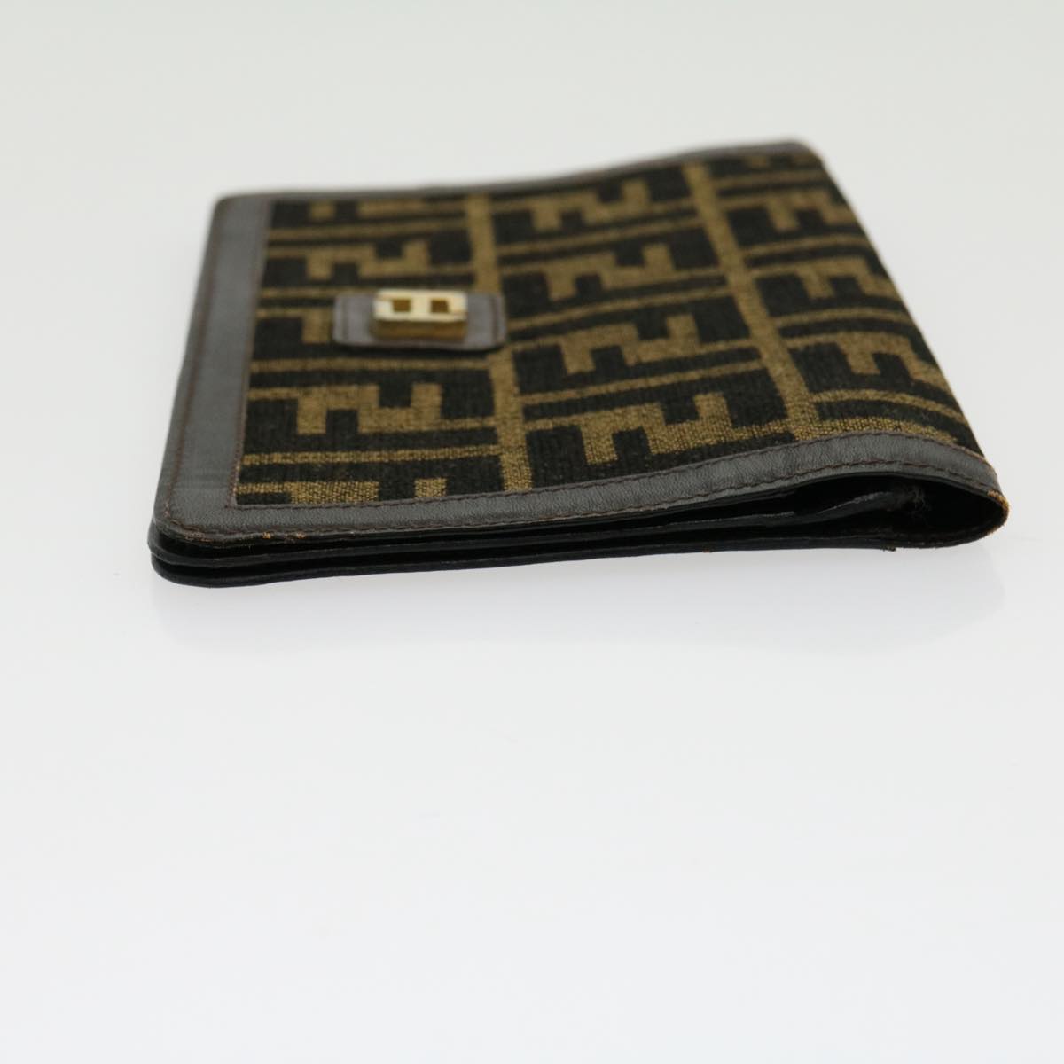FENDI Zucca Canvas Wallet Brown Black rd2162