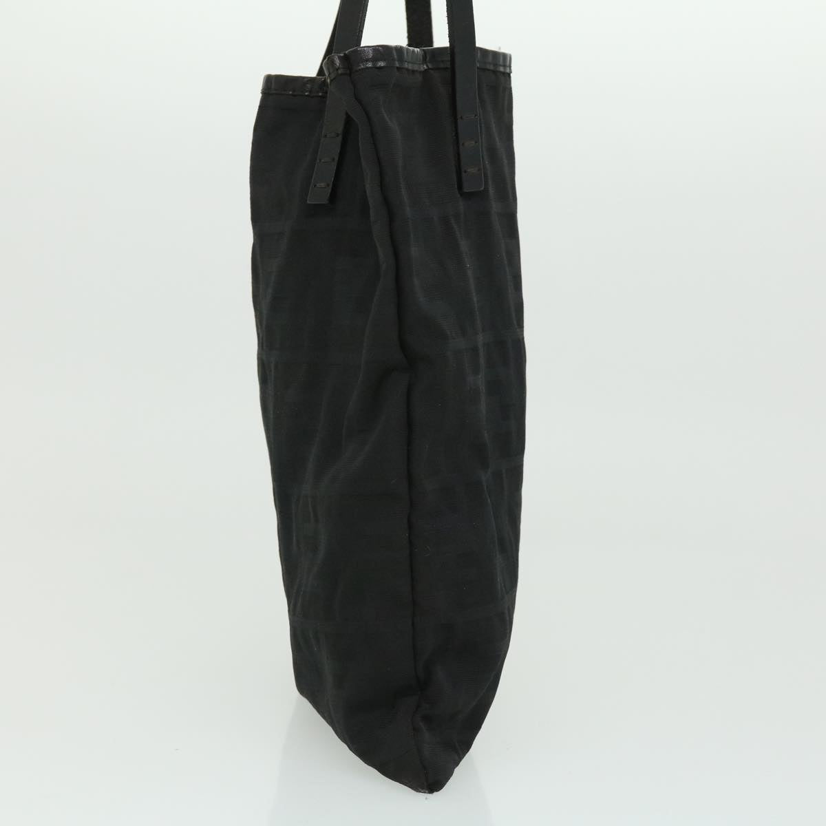 FENDI Zucca Canvas Tote Bag Nylon Black Auth ti664