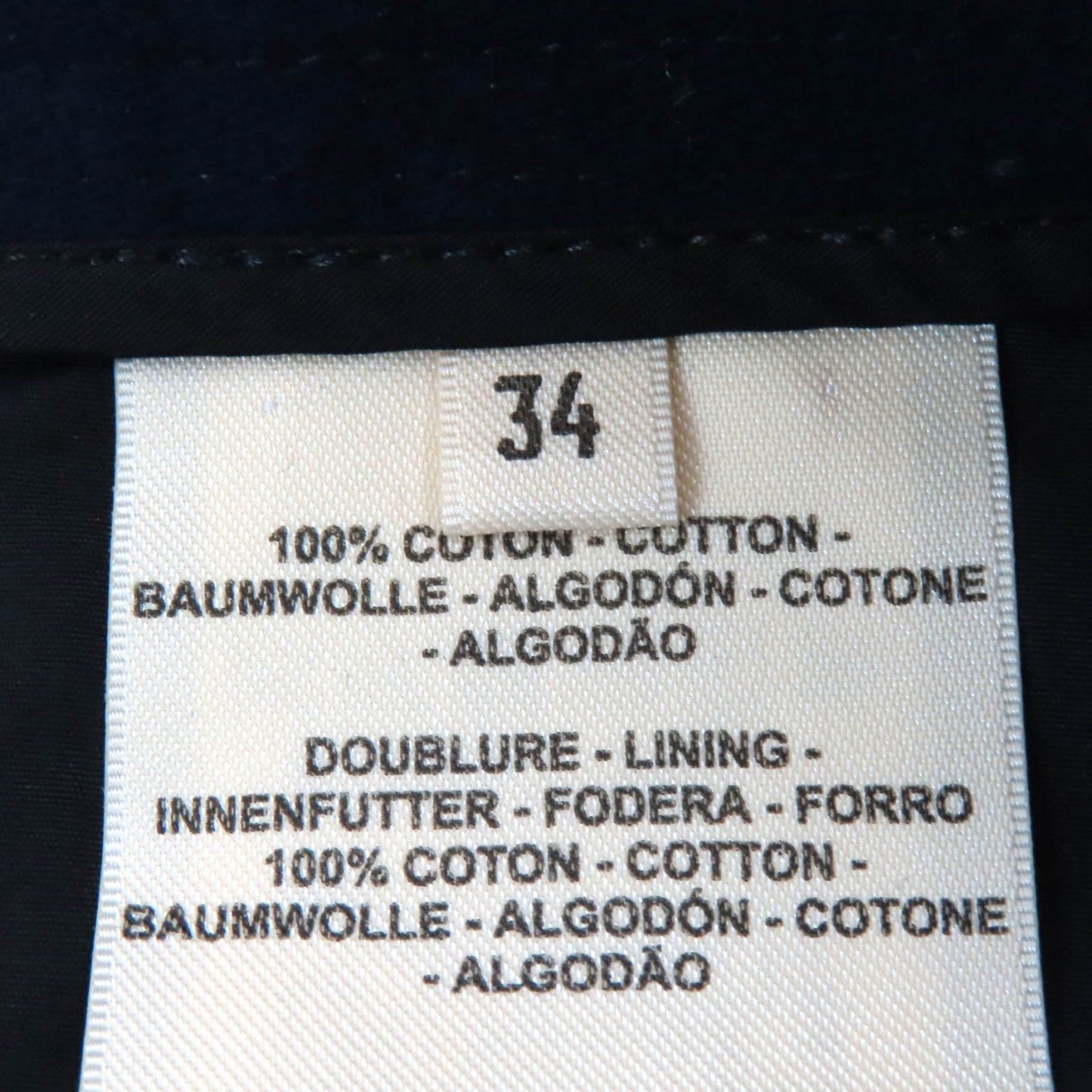 HERMES Wide pants 3E0419DM cotton Navy 34